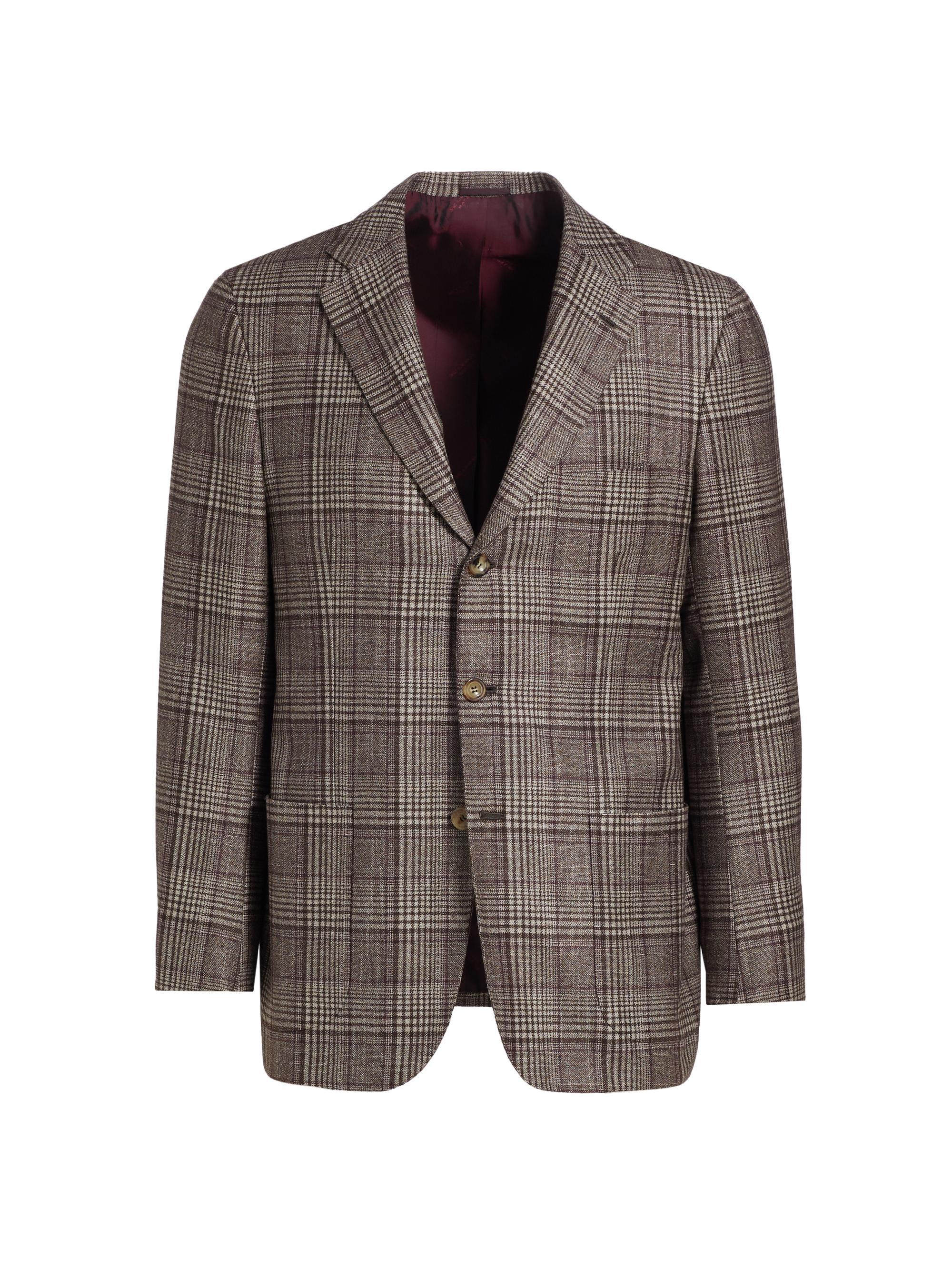 Kiton Men's Wool-Cashmere Plaid Single-Breasted Sports Jacket - Brown