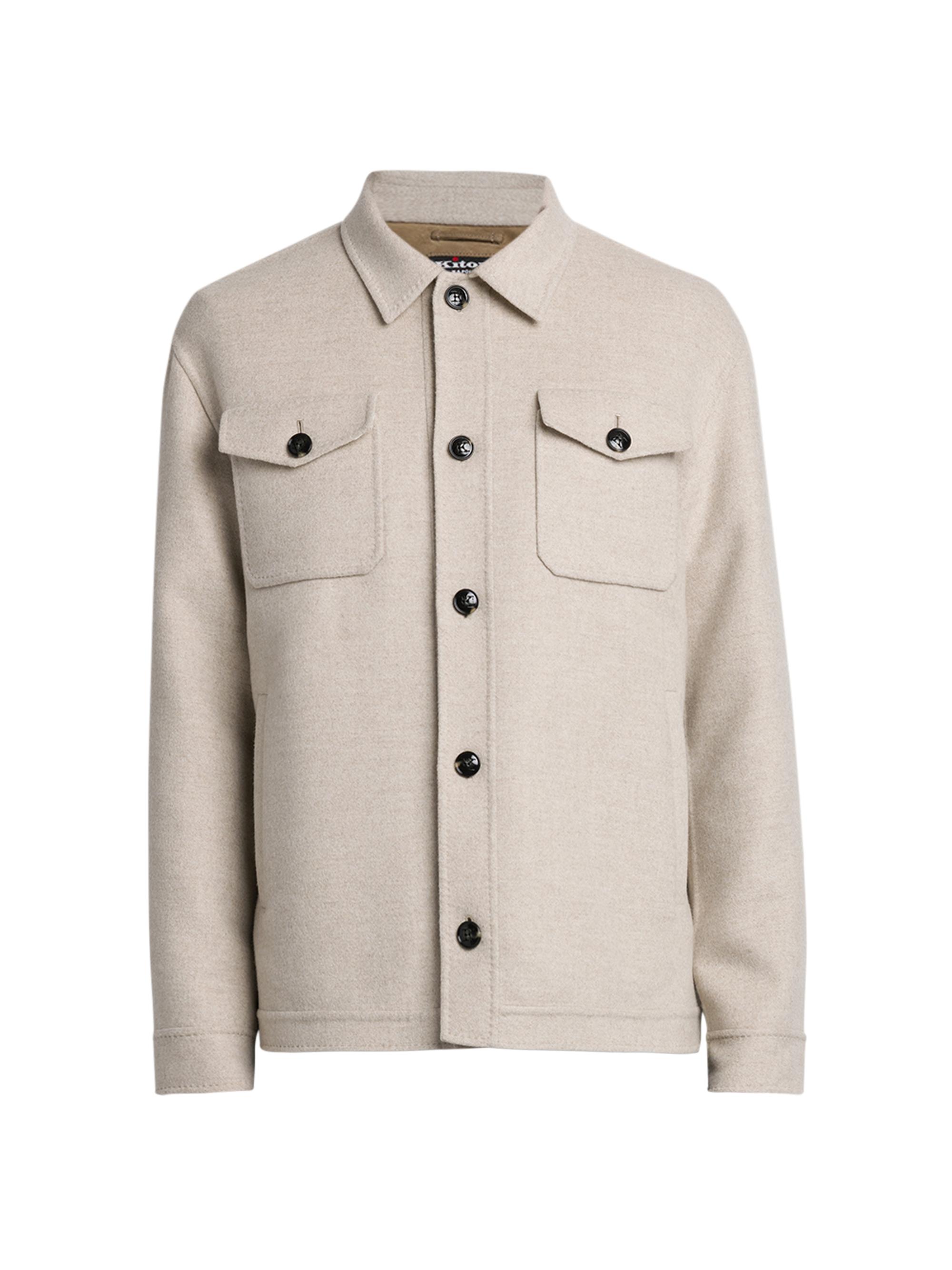 Kiton Men's Wool-Cashmere Button-Front Jacket - Light Beige