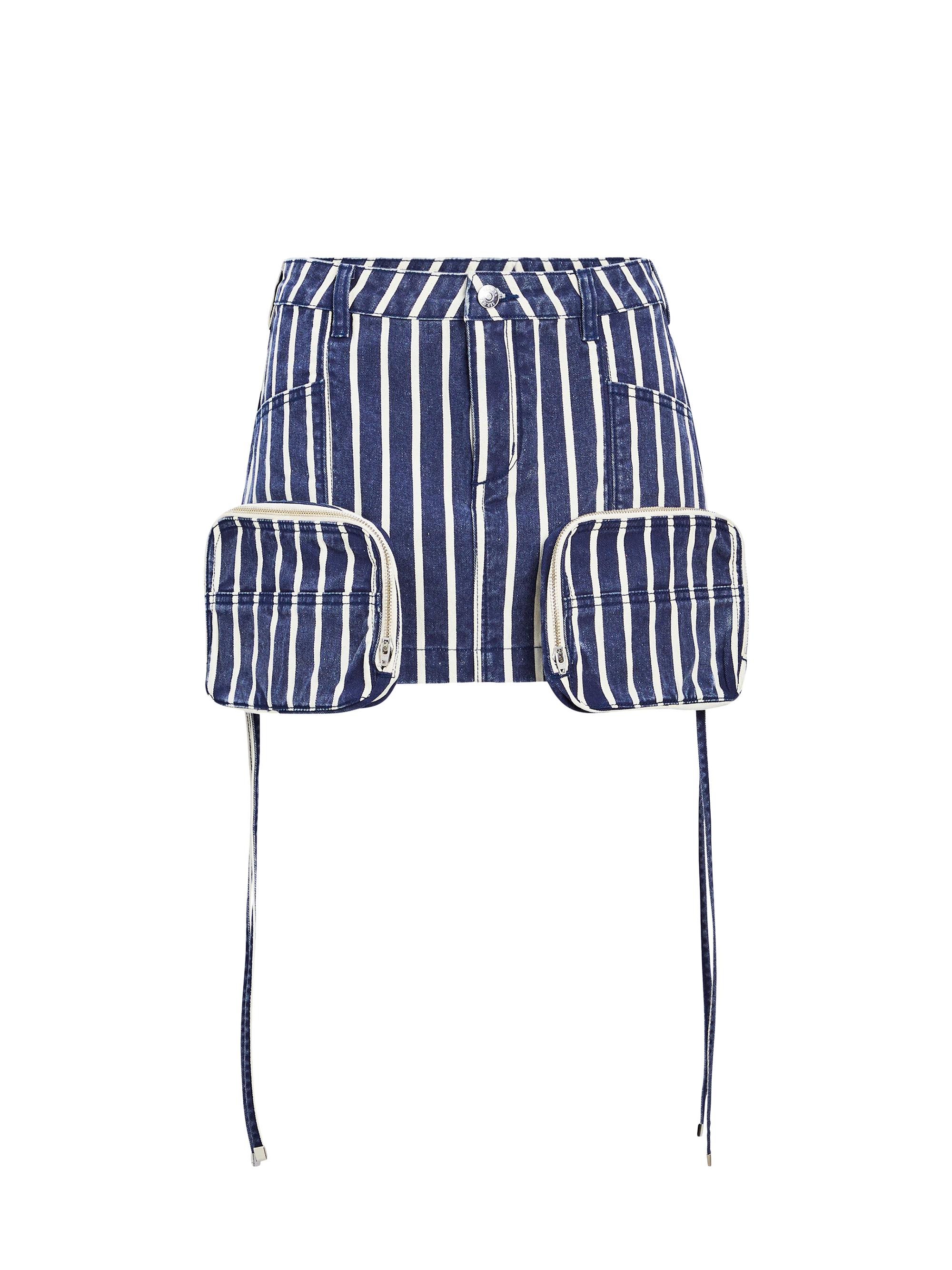 Ser.o.ya Women's Finn Cargo Skirt - Navy Stripe