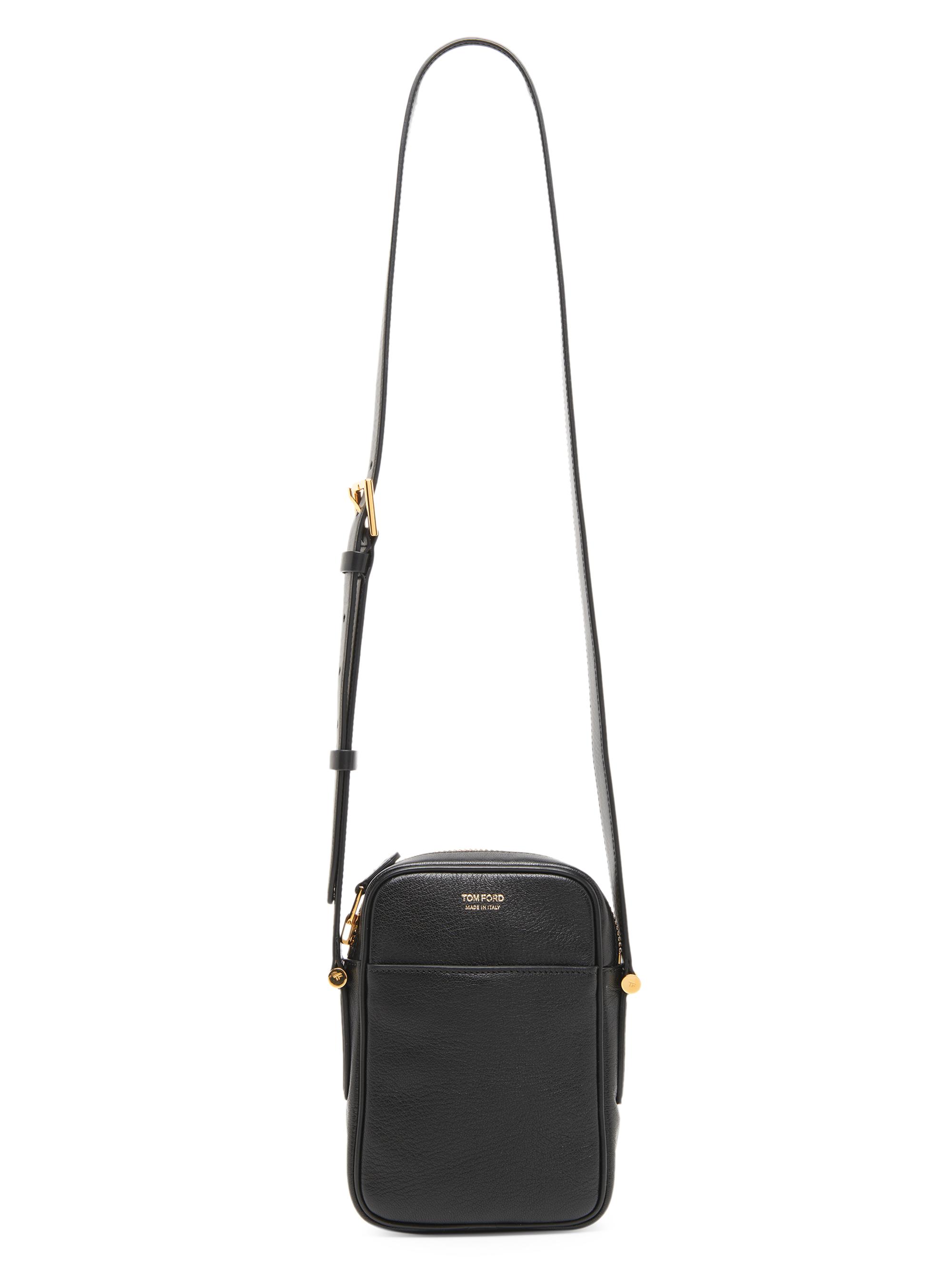 TOM FORD Men's Leather Messenger Pouch - Black