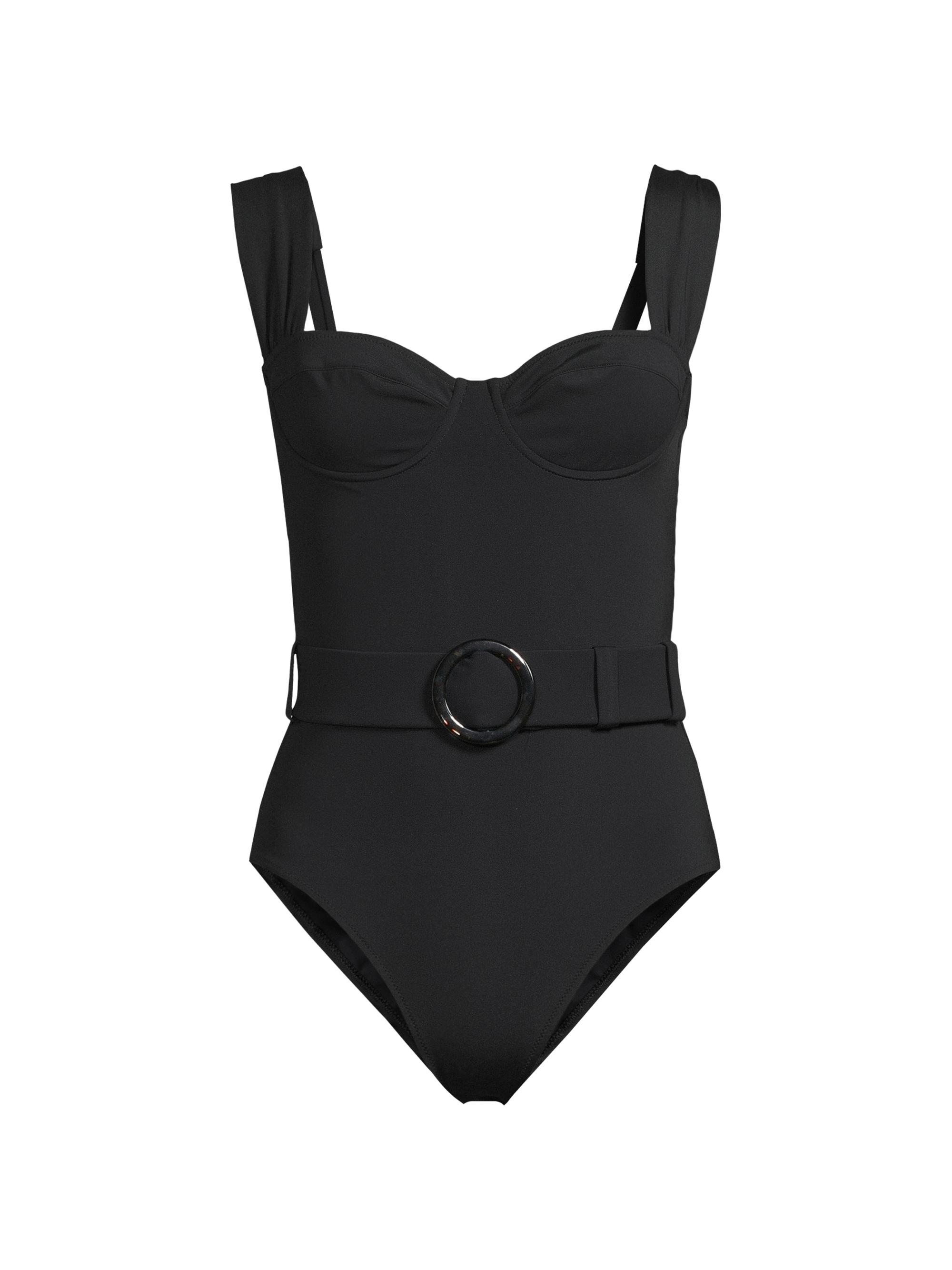 Evarae Women's Parker Belted One-Piece Swimsuit - Black