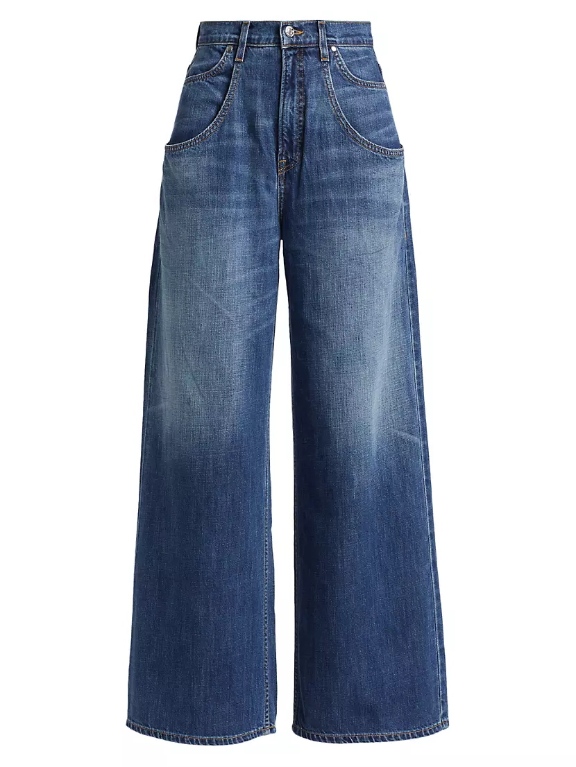 Shop EB Denim Tasca Mid-Rise Baggy Wide-Leg Jeans | Saks Fifth 