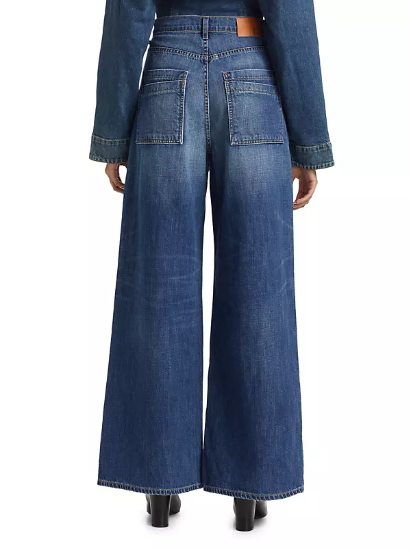 Shop EB Denim Tasca Mid-Rise Baggy Wide-Leg Jeans | Saks Fifth Avenue