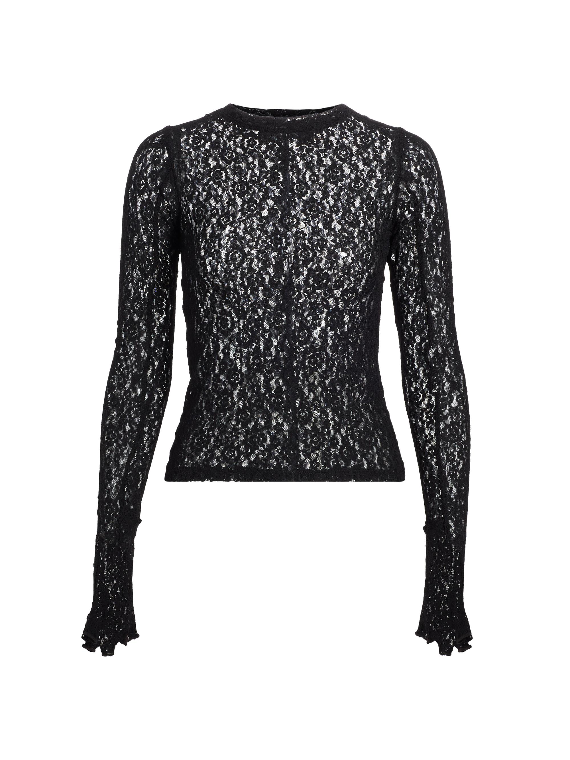 EB Denim Women's Lombardi Lace Long-Sleeve Top - Black Lace
