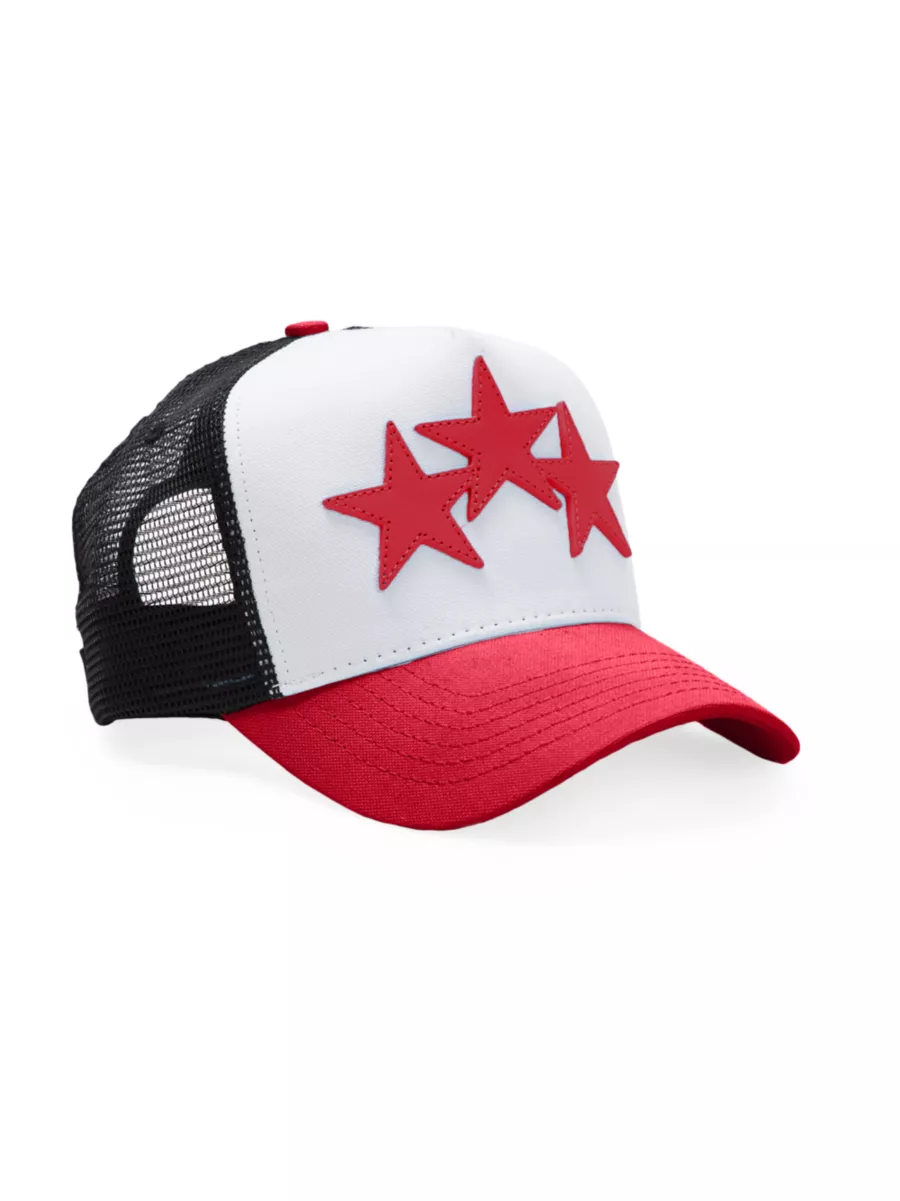 CRYSTAL 3 STAR TRUCKER HAT - Black Black – AMIRI