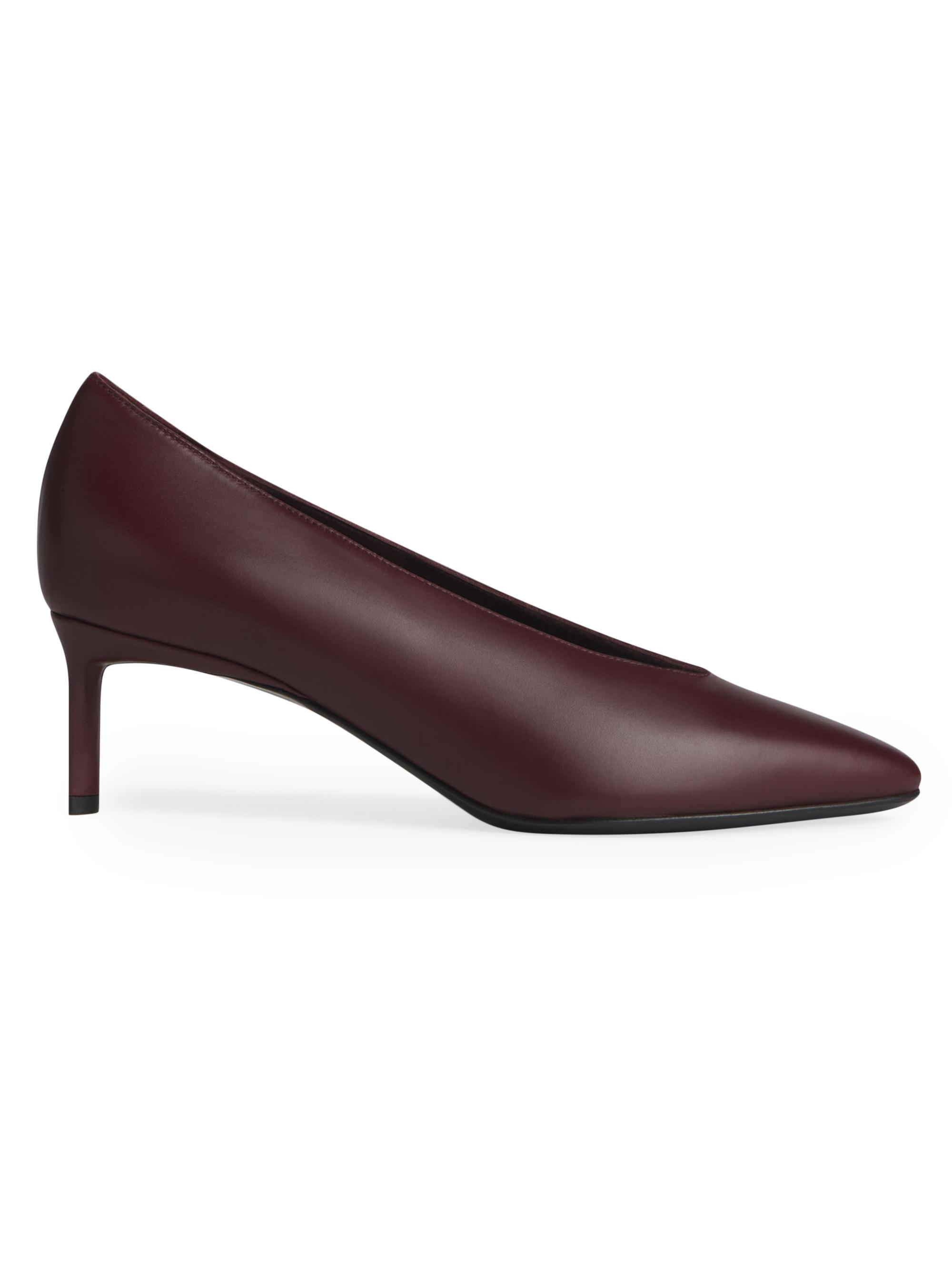 Co Women's Point-Toe 50MM Leather Ballerina Pumps - Burgundy