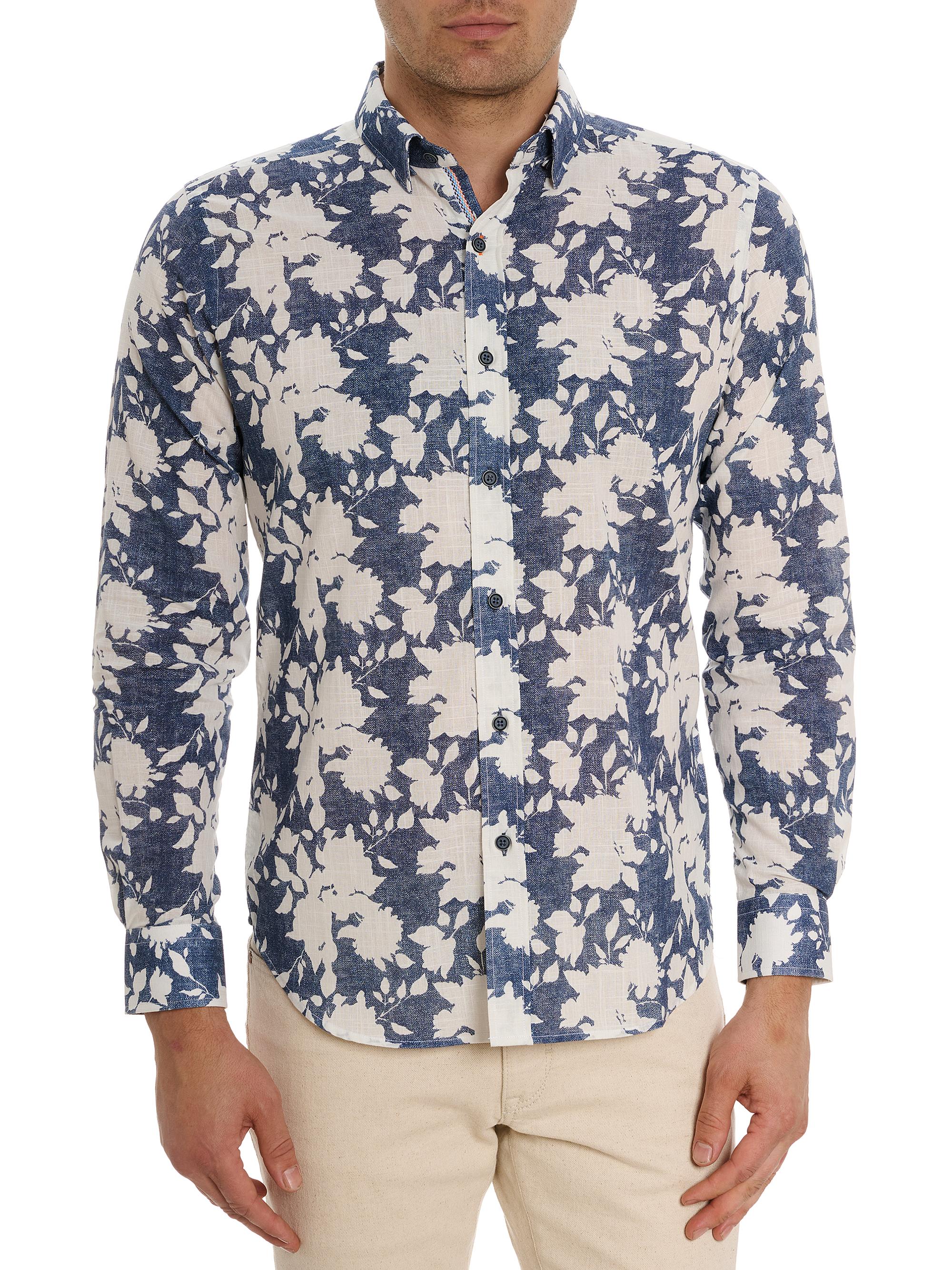 Robert Graham Men's Dominus Botanical Chambray Button-Front Shirt