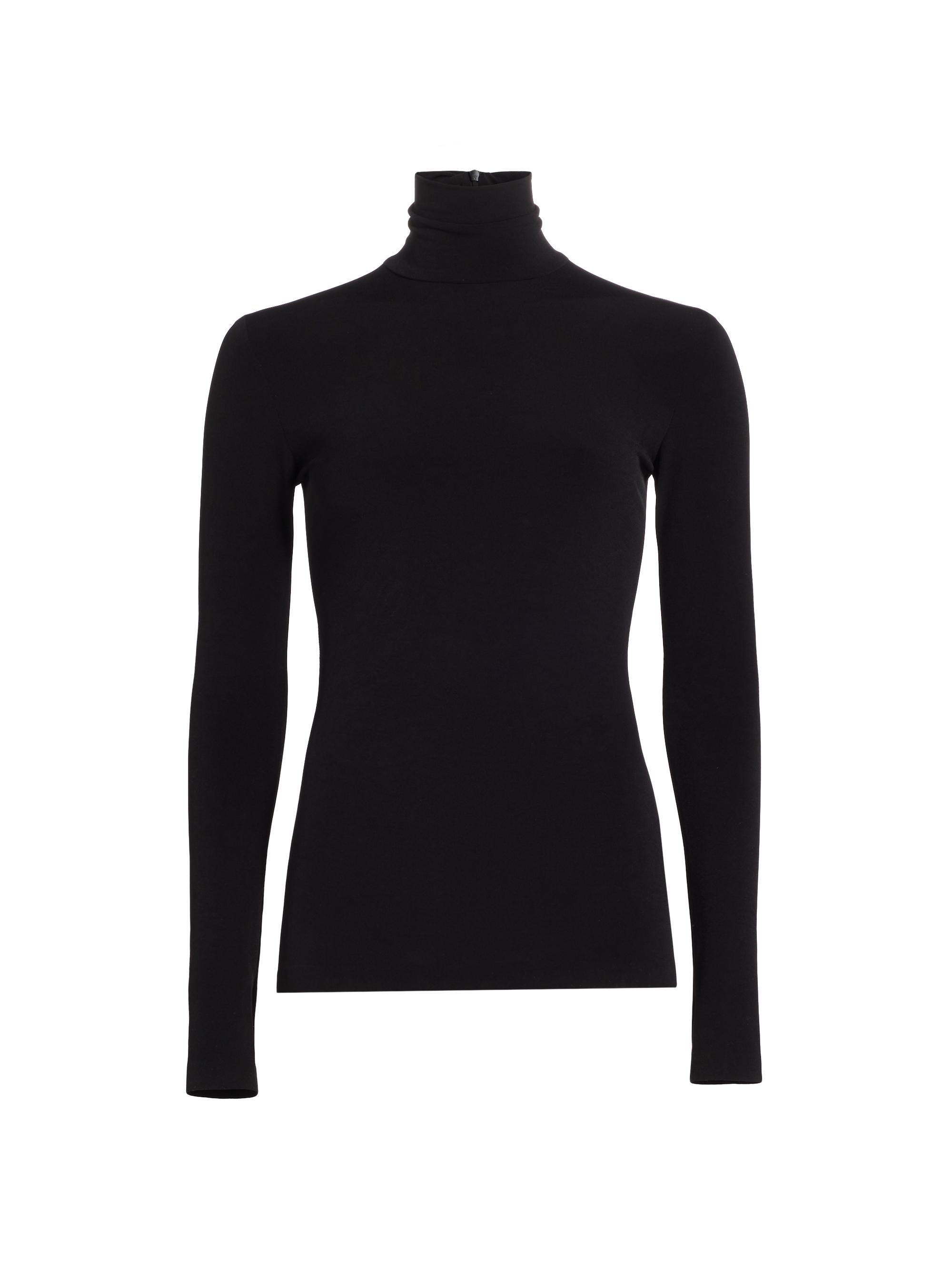 Norma Kamali Women's Jersey Long-Sleeve Turtleneck Top - Black