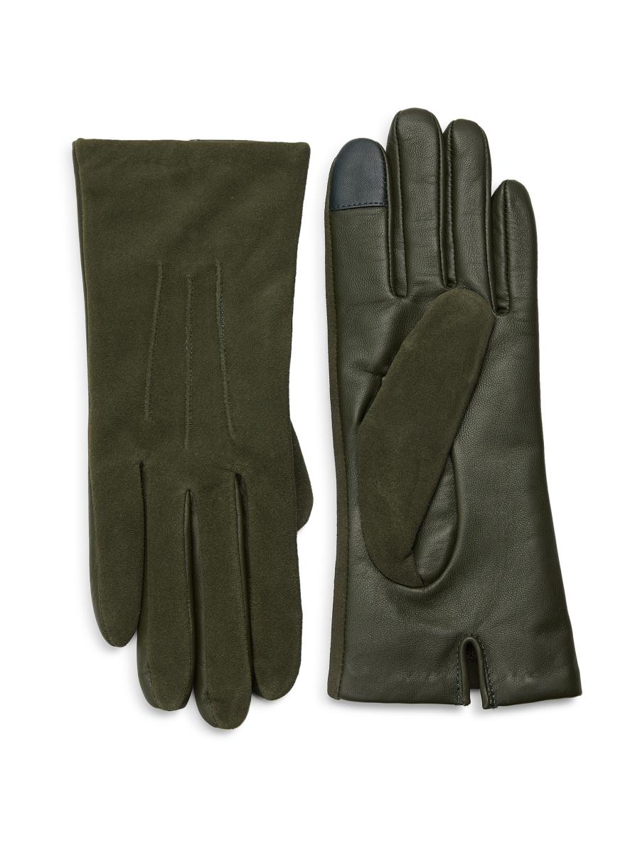 Carolina Amato Touch Tech Classic Leather Gloves | Saks