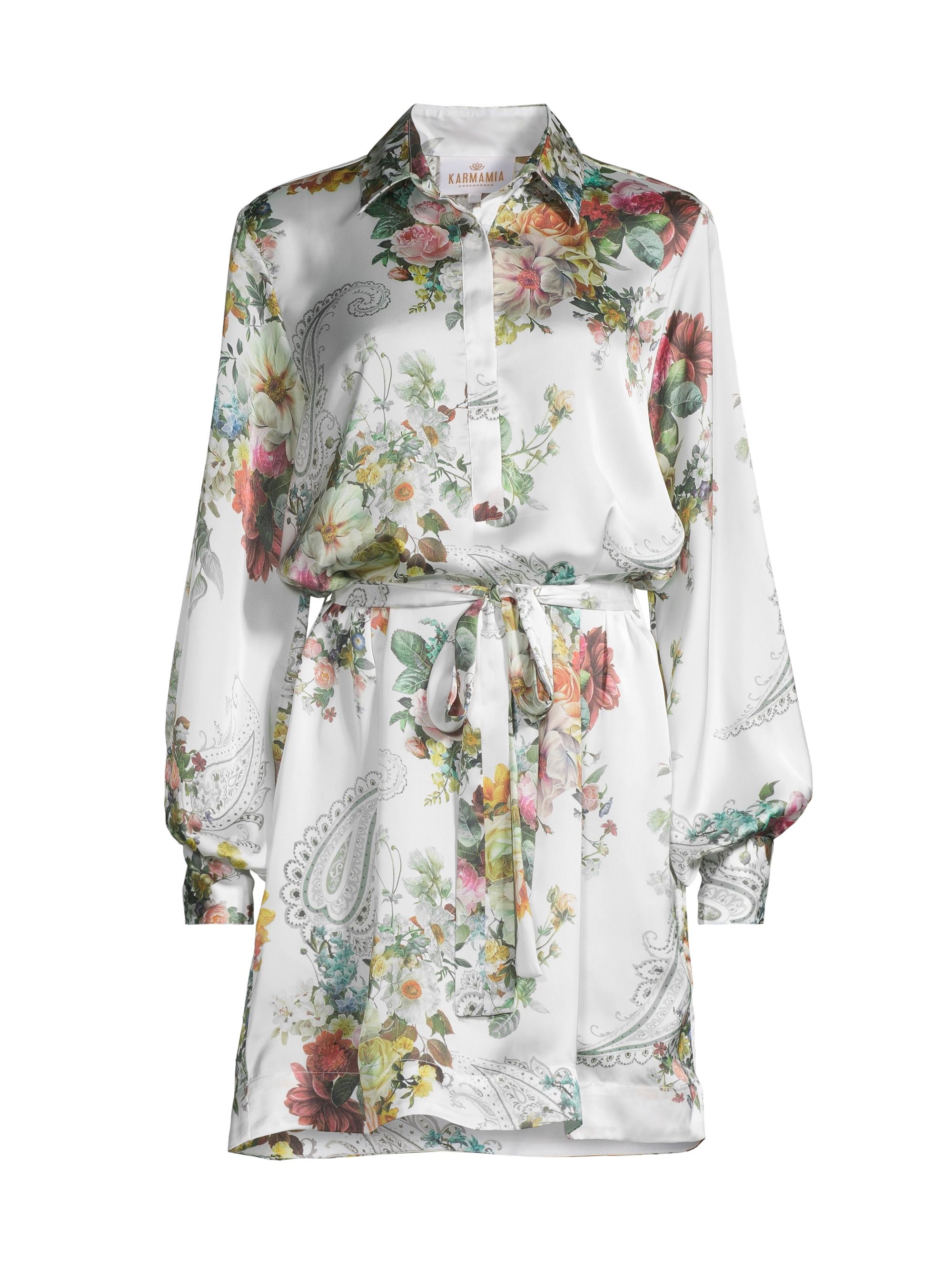 Karmamia Women's Millie Belted Satin Minidress - Posy