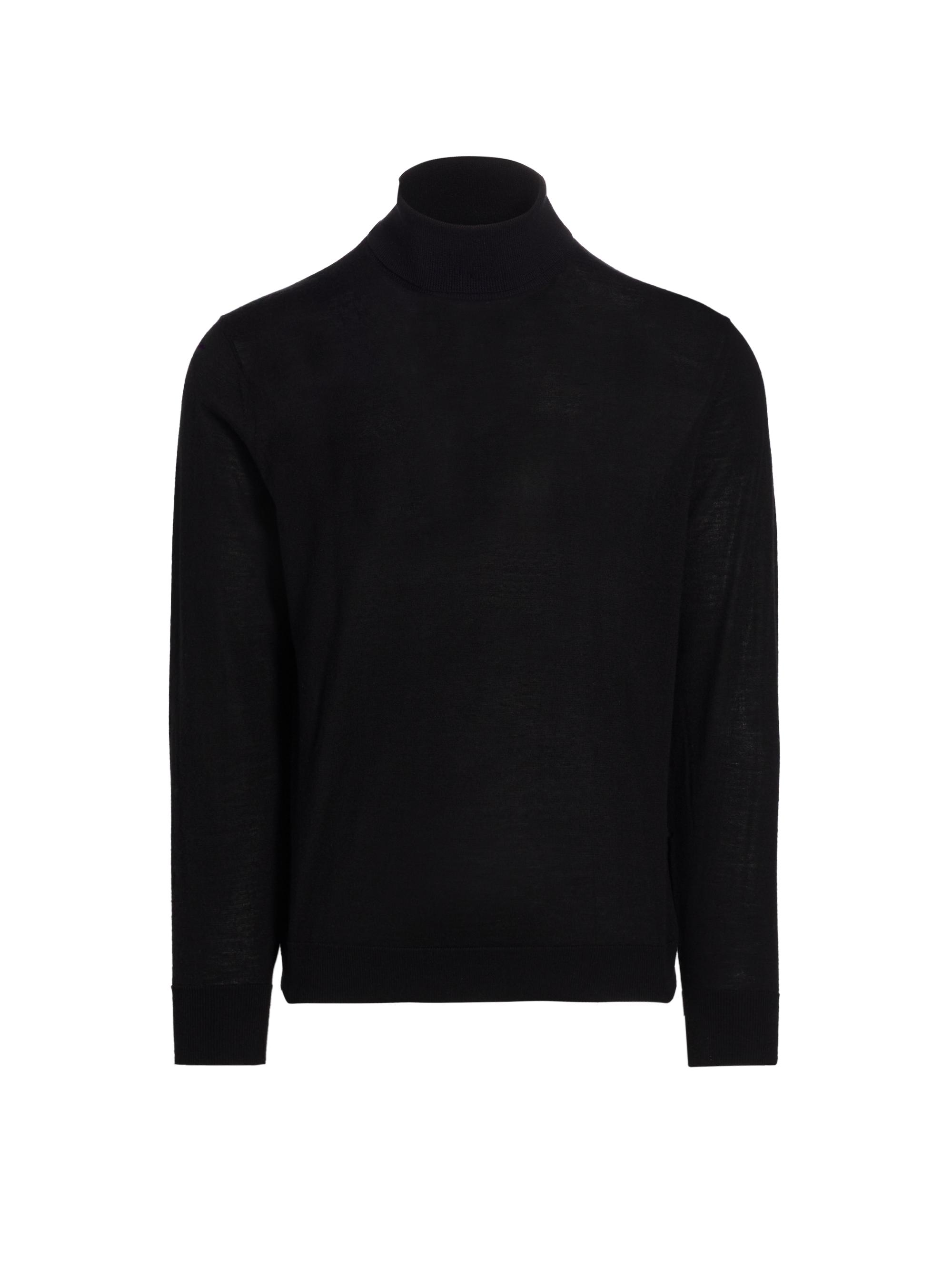 Nili Lotan Men's Asher Wool & Silk-Blend Turtleneck Sweater - Black