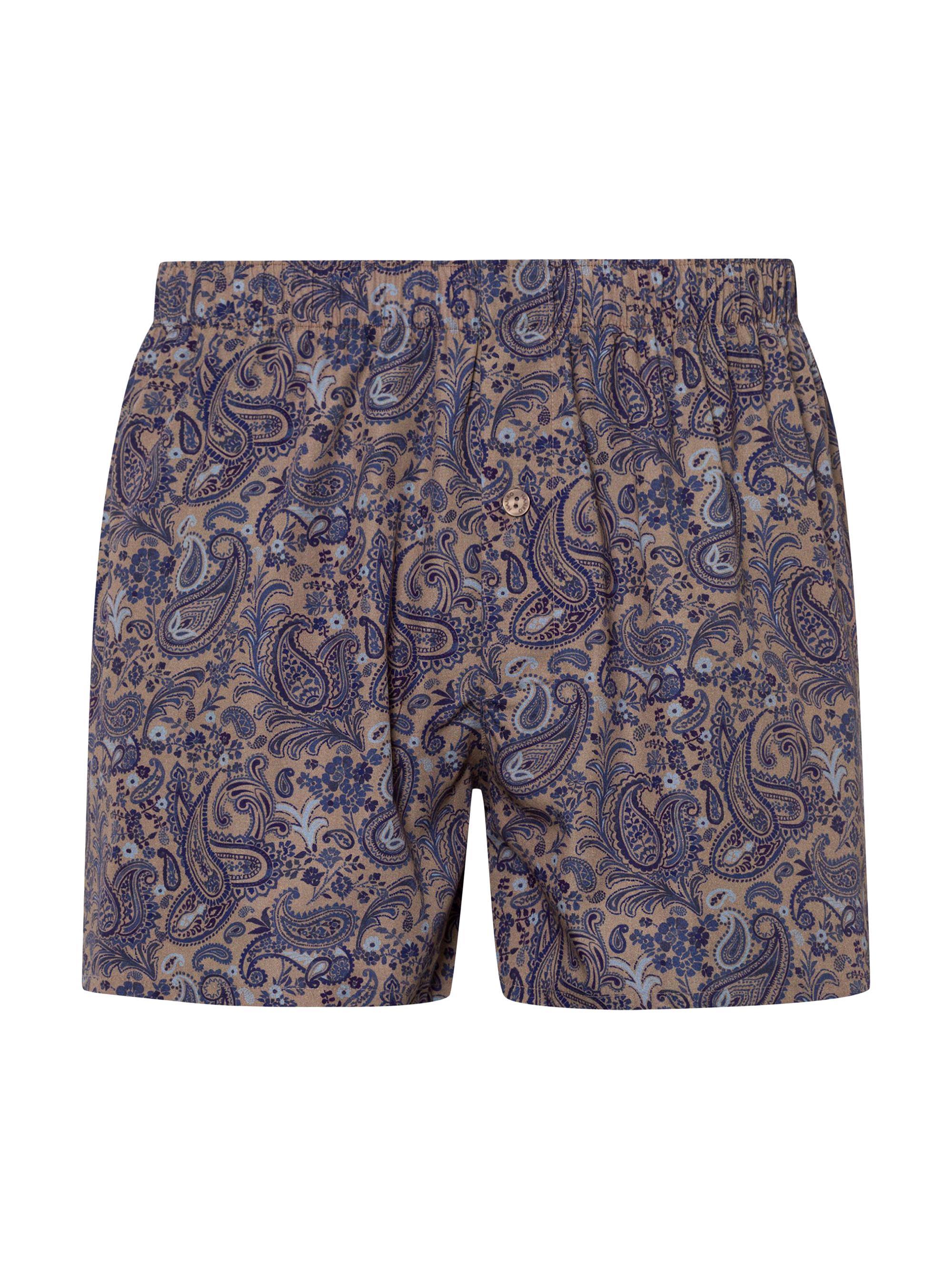 Hanro Men's Fancy Woven Cotton Boxer Shorts - Sandy Paisley