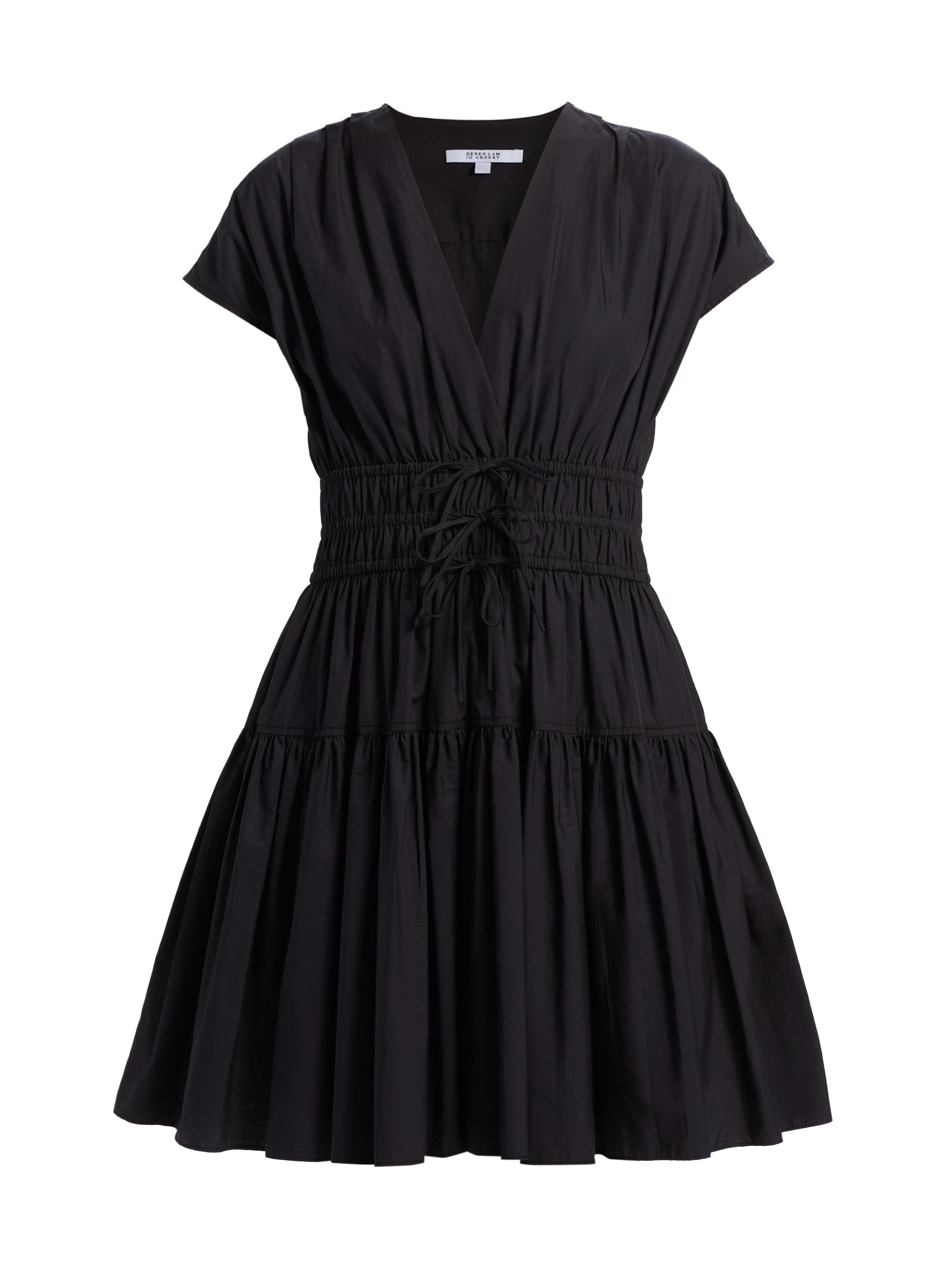 Derek Lam 10 Crosby Women's Tora Cotton Shirred Minidress - Black
