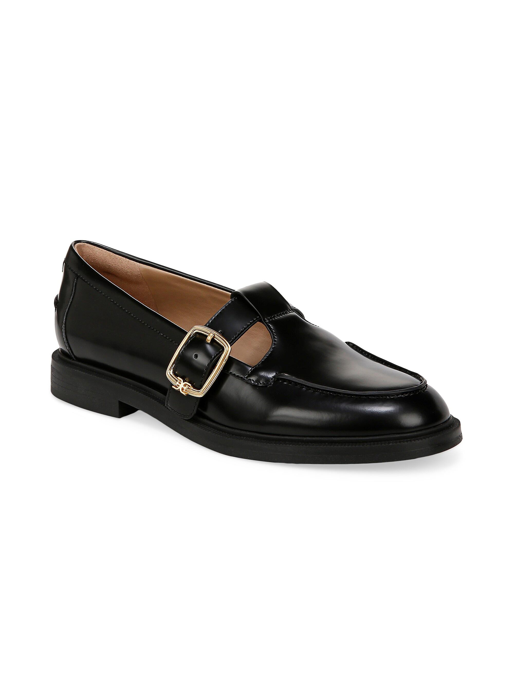 Sam Edelman Elaina T-Strap Leather Loafers Saks Fifth Avenue