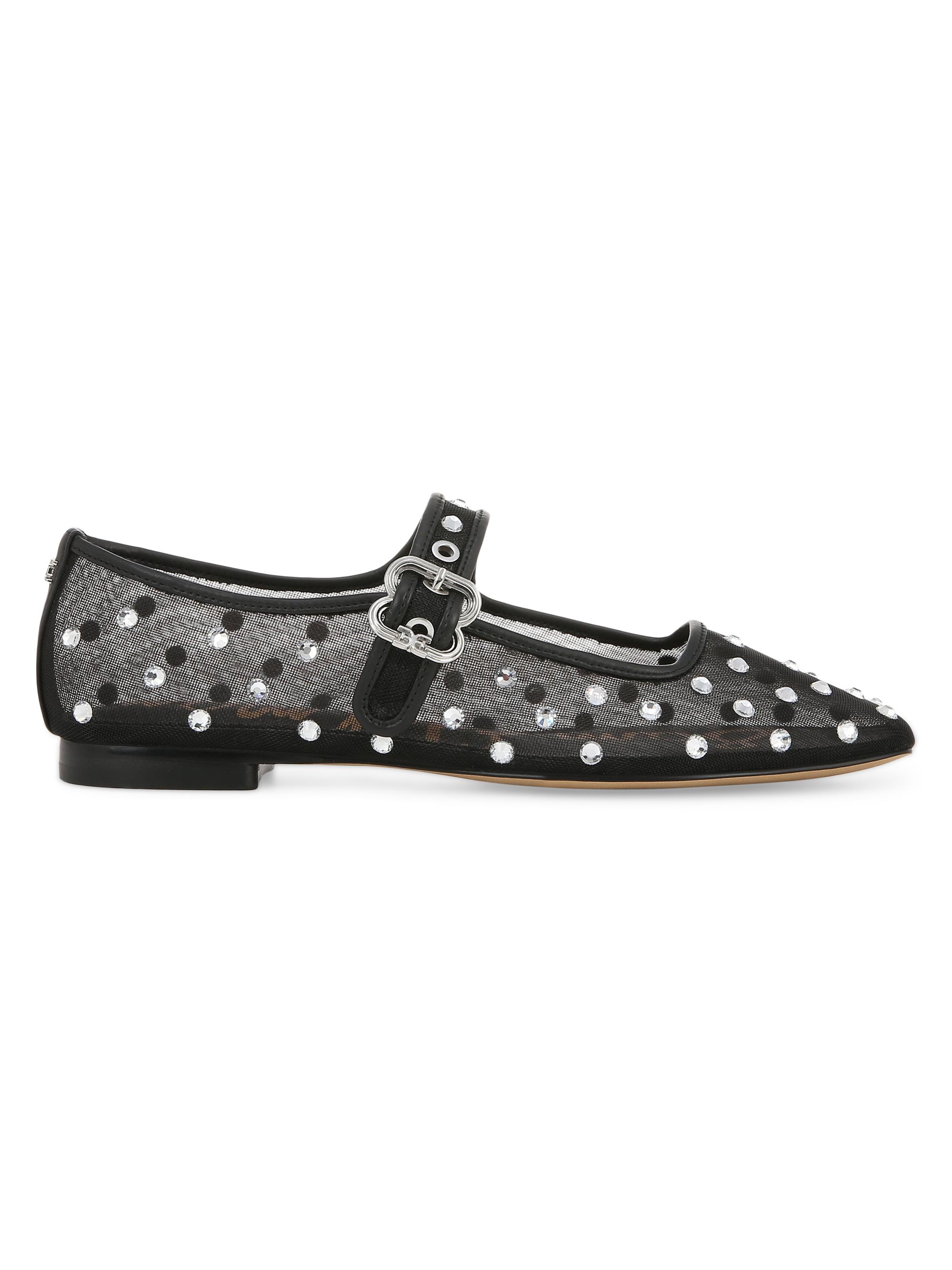 Sam Edelman Women's Michaela Rhinestone-Embellished Mary Janes - Black
