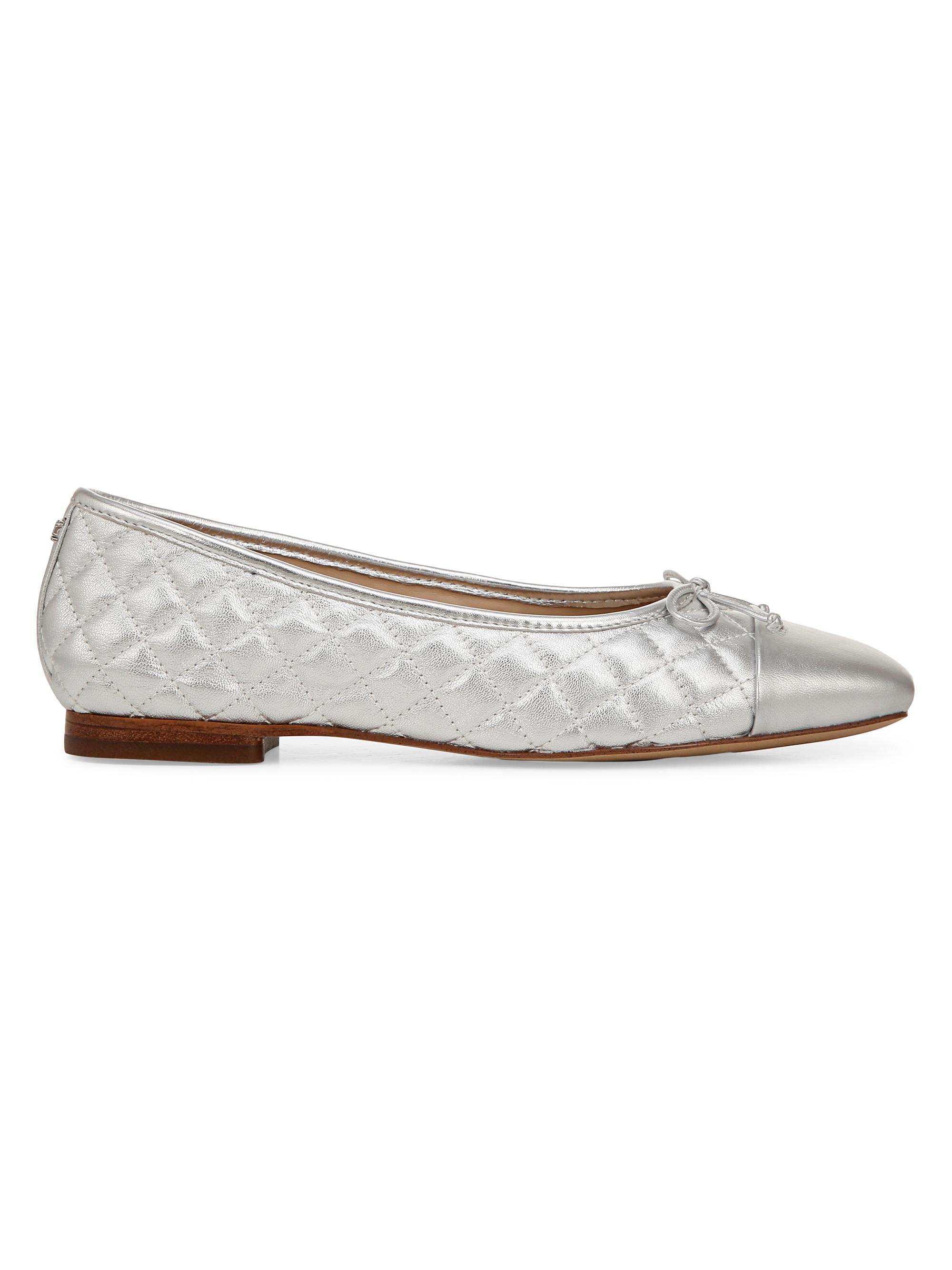 Sam Edelman Women's Marilyn Quilted Ballet Flats - Soft Silver