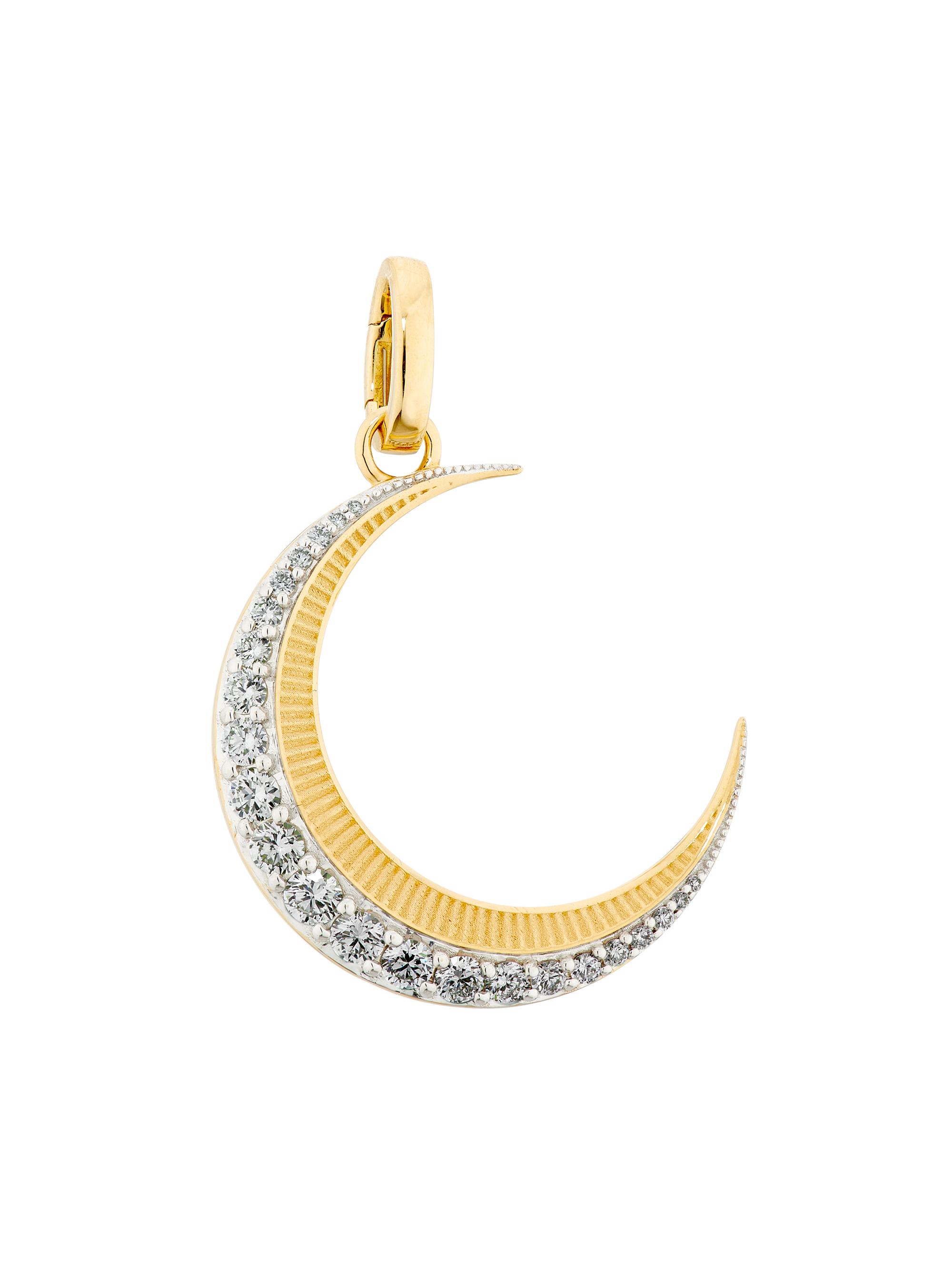 Foundrae Women's Karma 18K Yellow Gold & 0.58 TCW Diamond Crescent Pendant - Yellow Gold