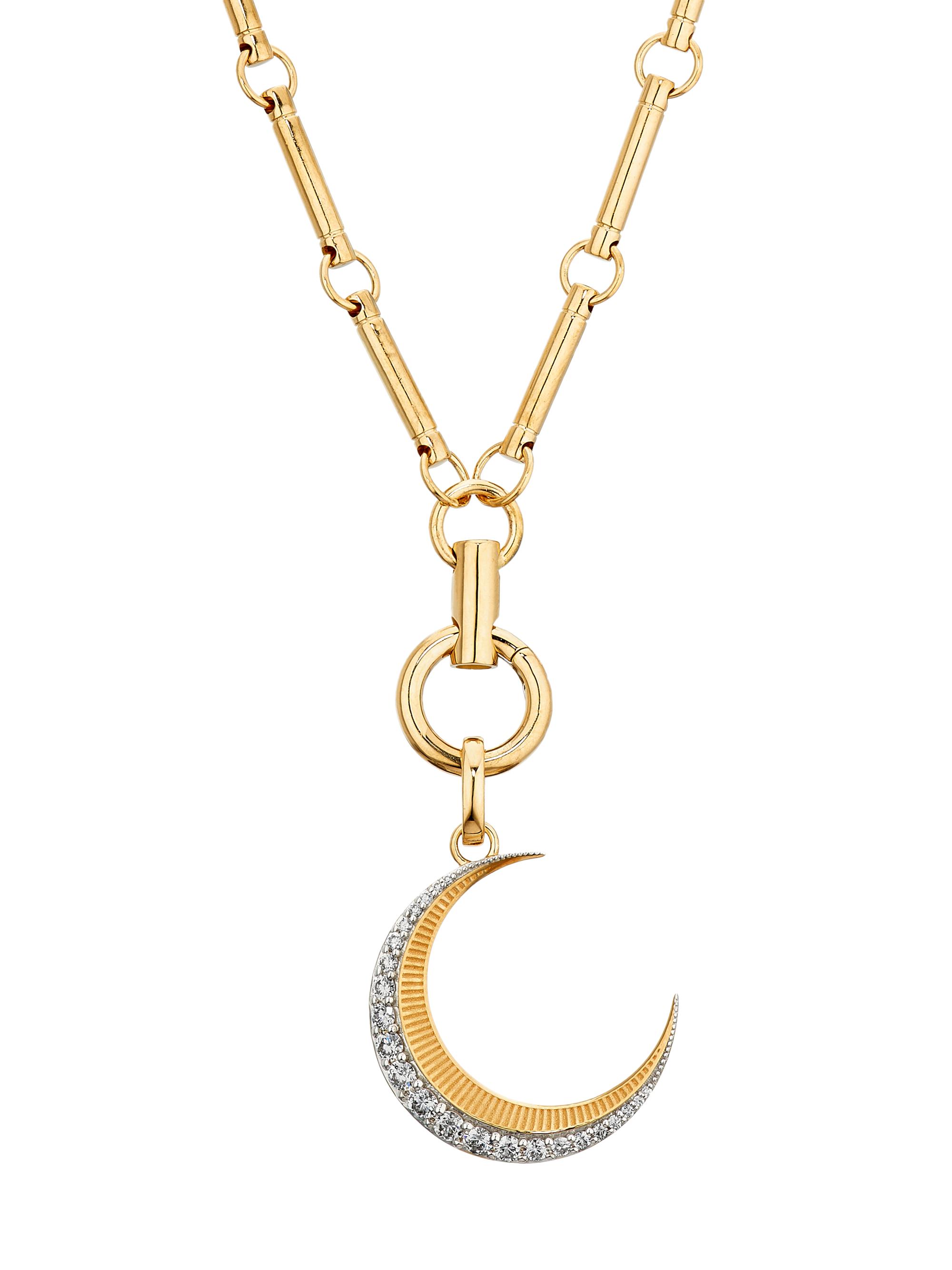 Foundrae Women's 18K Yellow Gold & 0.58 TCW Diamond Crescent Pendant Necklace - Yellow Gold