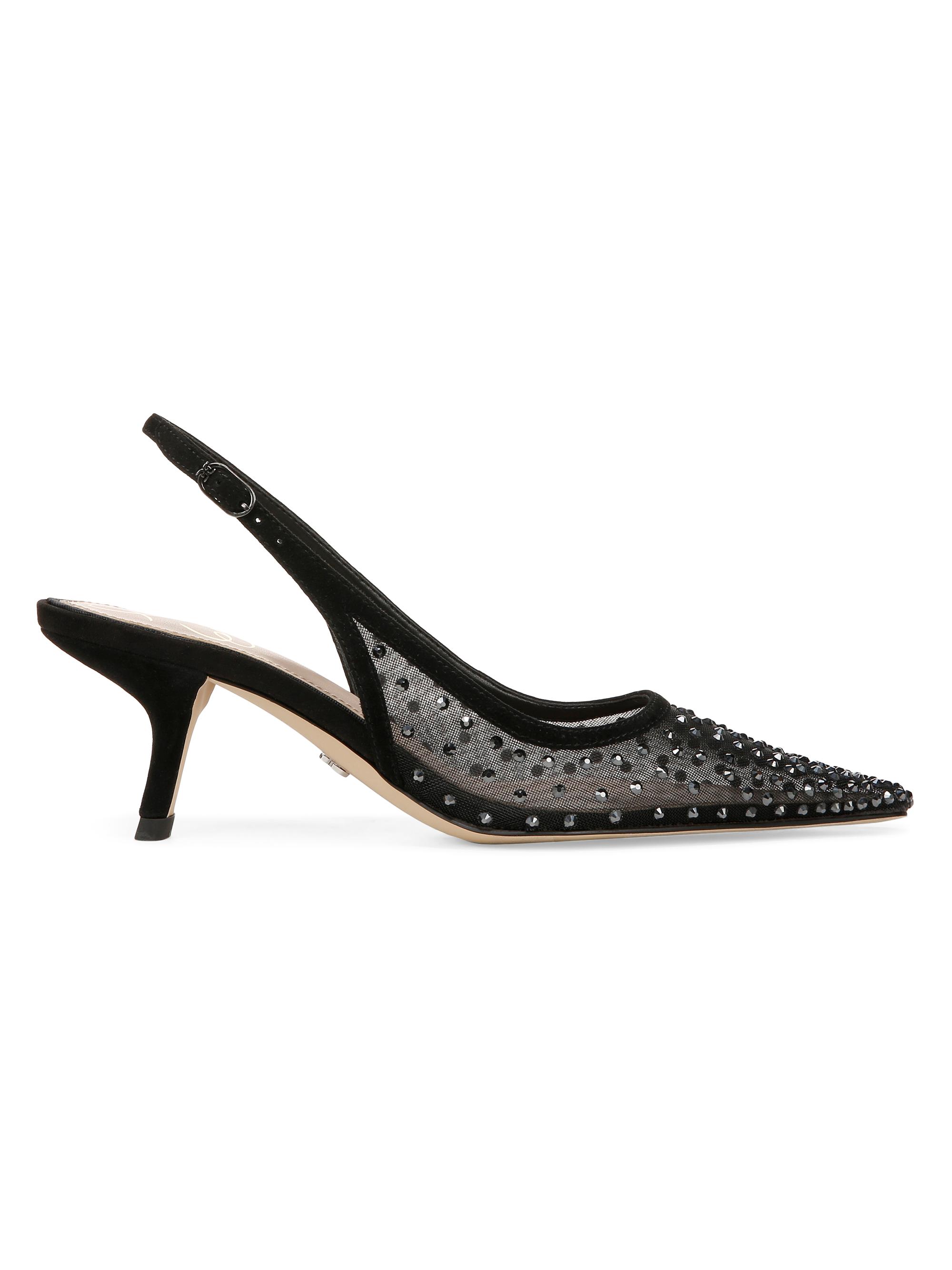 Sam Edelman Women's Bianka 60MM Crystal-Embellished Mesh Pumps - Black