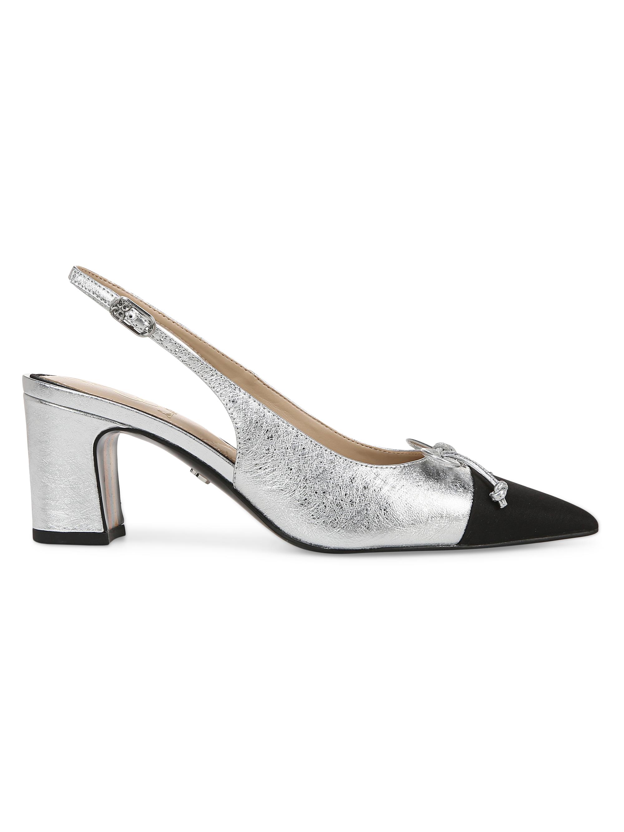 Sam Edelman Women's Willette 65MM Bowtie Slingback Pumps - Silver Black