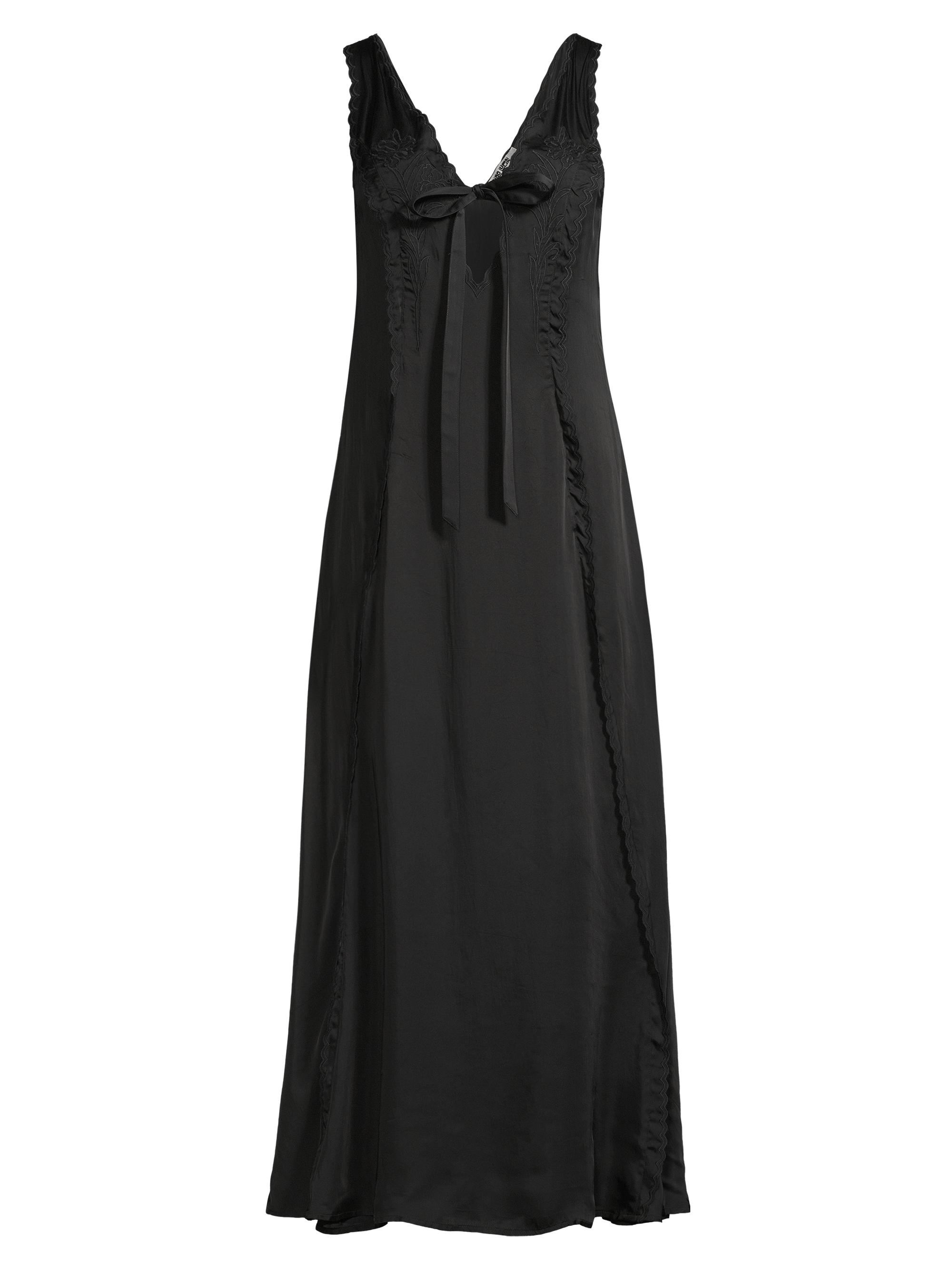 Ciao Lucia Women's Serena Satin Embroidered Maxi Dress - Black
