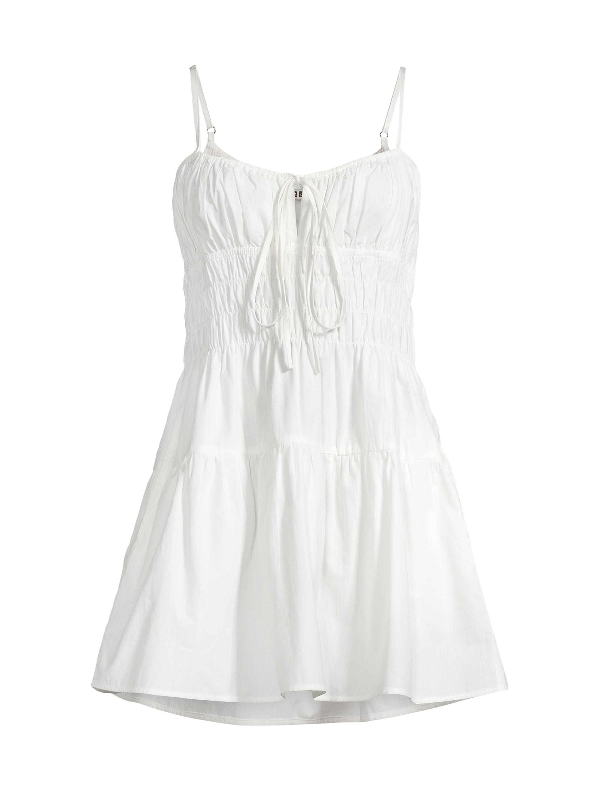 Ciao Lucia Women's Caserto Cotton Keyhole Minidress - White