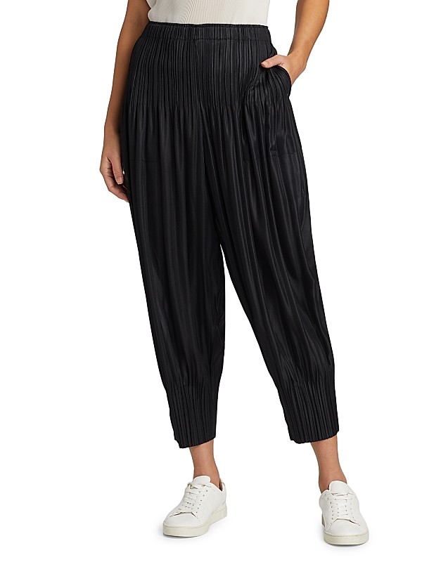 Shop Pleats Please Issey Miyake Fluffy Basics Tapered Pants Shop Pleats Please Issey Miyake Fluffy Basics Tapered Pants