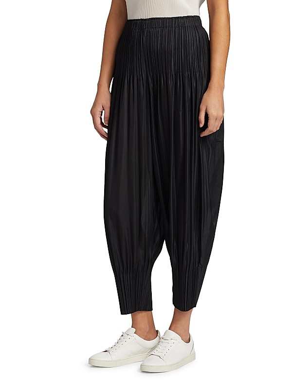 Shop Pleats Please Issey Miyake Fluffy Basics Tapered Pants Shop Pleats Please Issey Miyake Fluffy Basics Tapered Pants