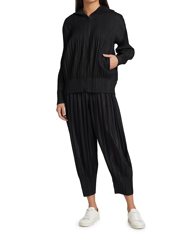 Shop Pleats Please Issey Miyake Fluffy Basics Tapered Pants Shop Pleats Please Issey Miyake Fluffy Basics Tapered Pants