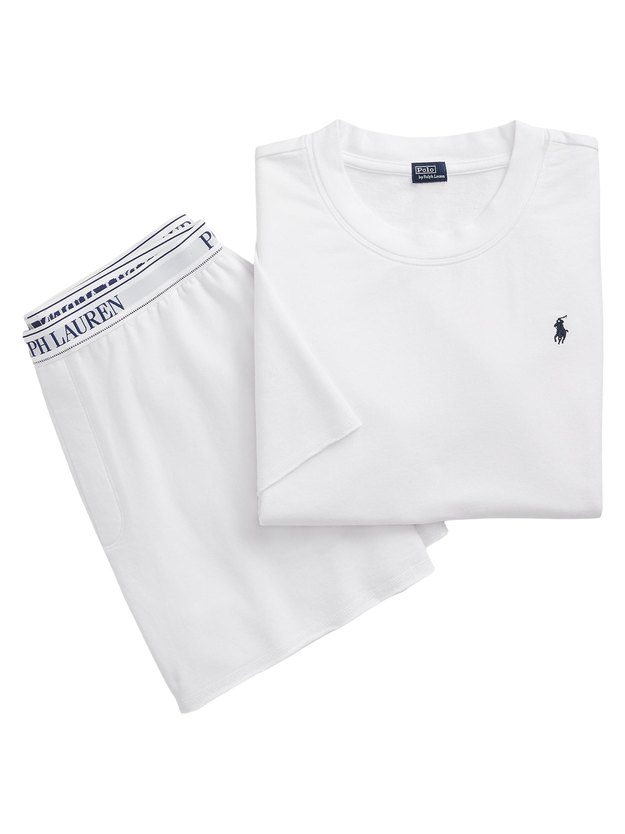 Polo Ralph Lauren Women's Club Terry 2-Piece T-Shirt & Shorts Set - White Cloud