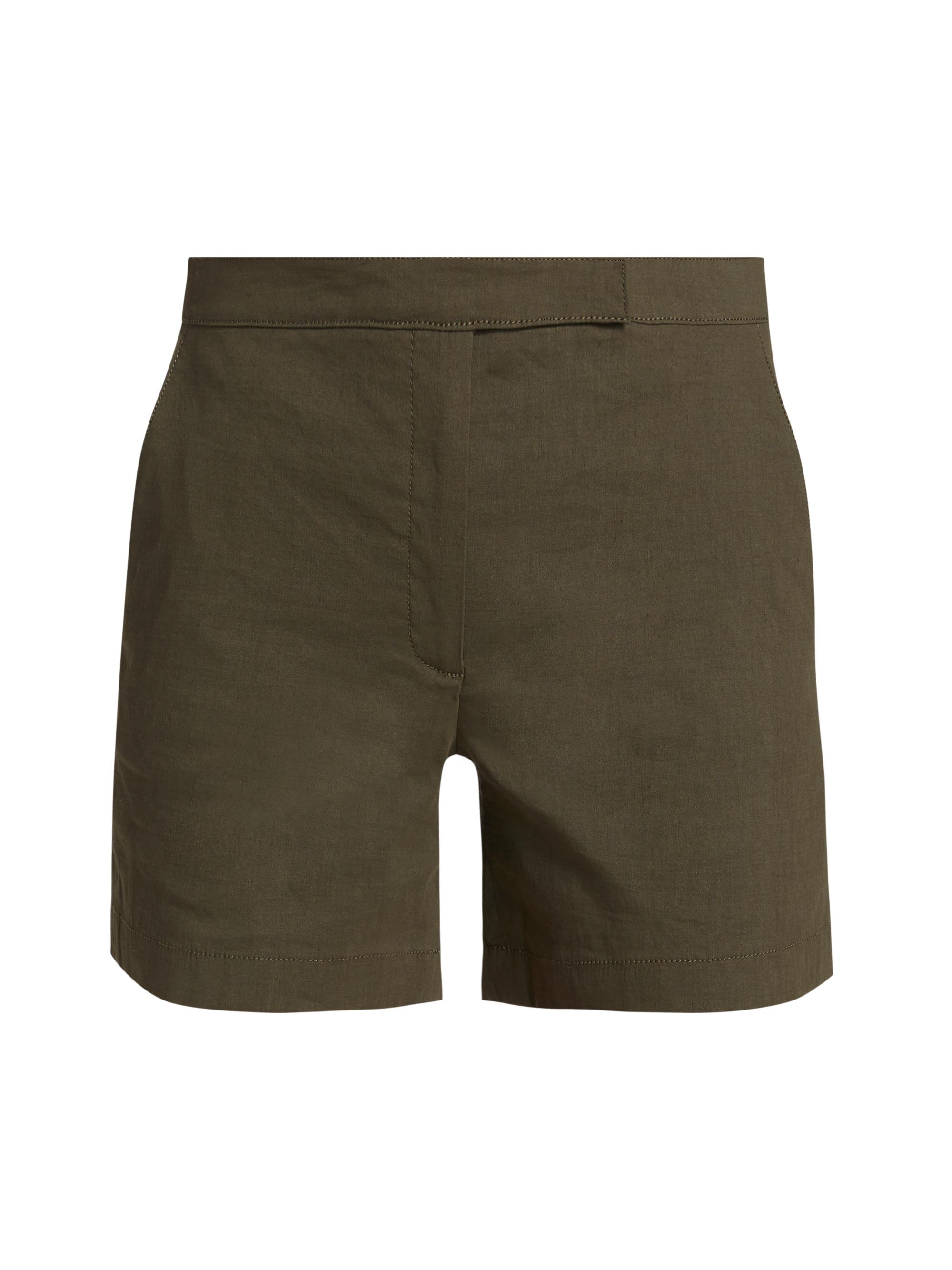 Theory Women's Linen-Blend Shorts - Dark Olive