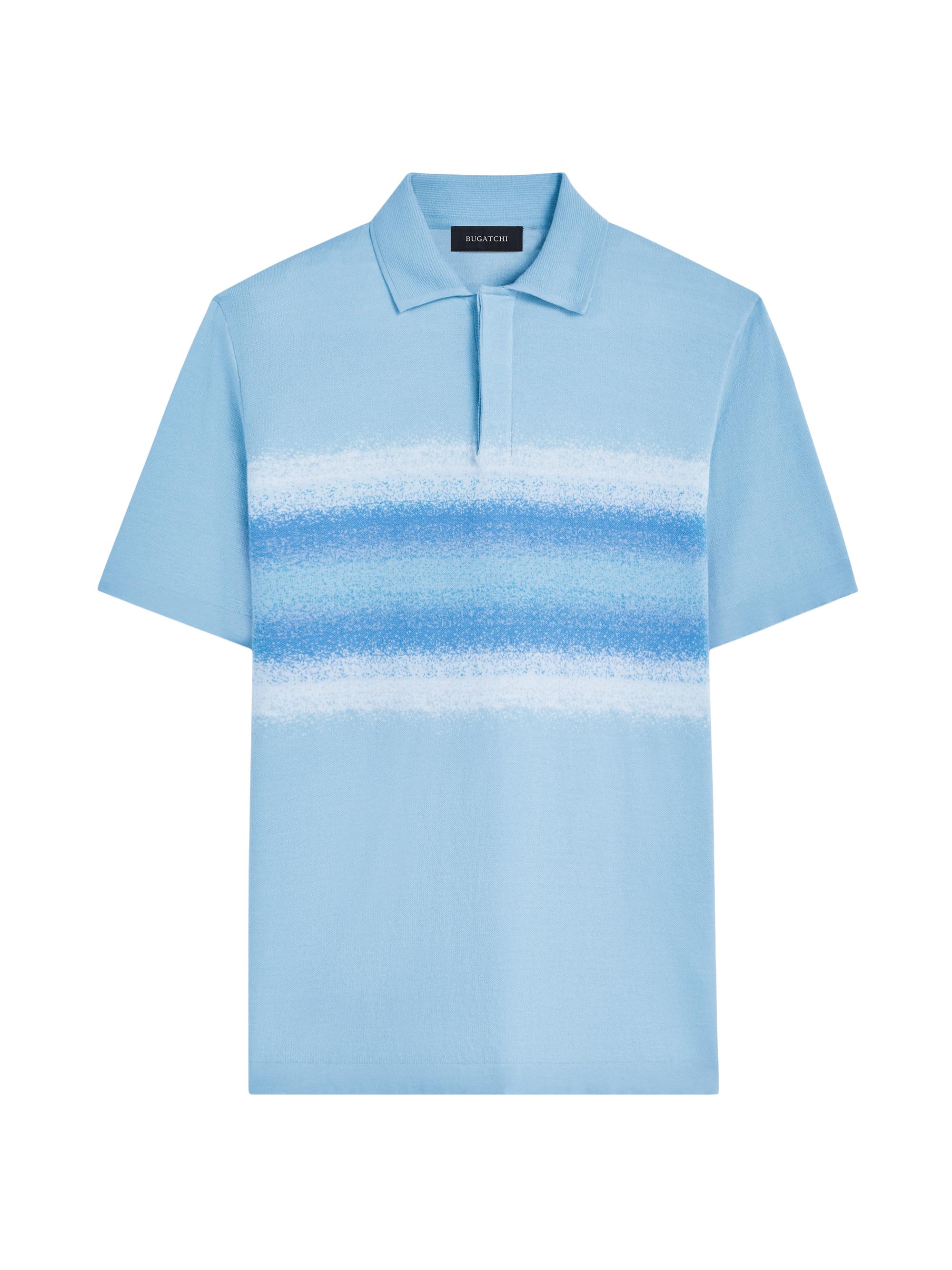 Bugatchi Men's Striped Cotton-Blend Polo Shirt - Sky