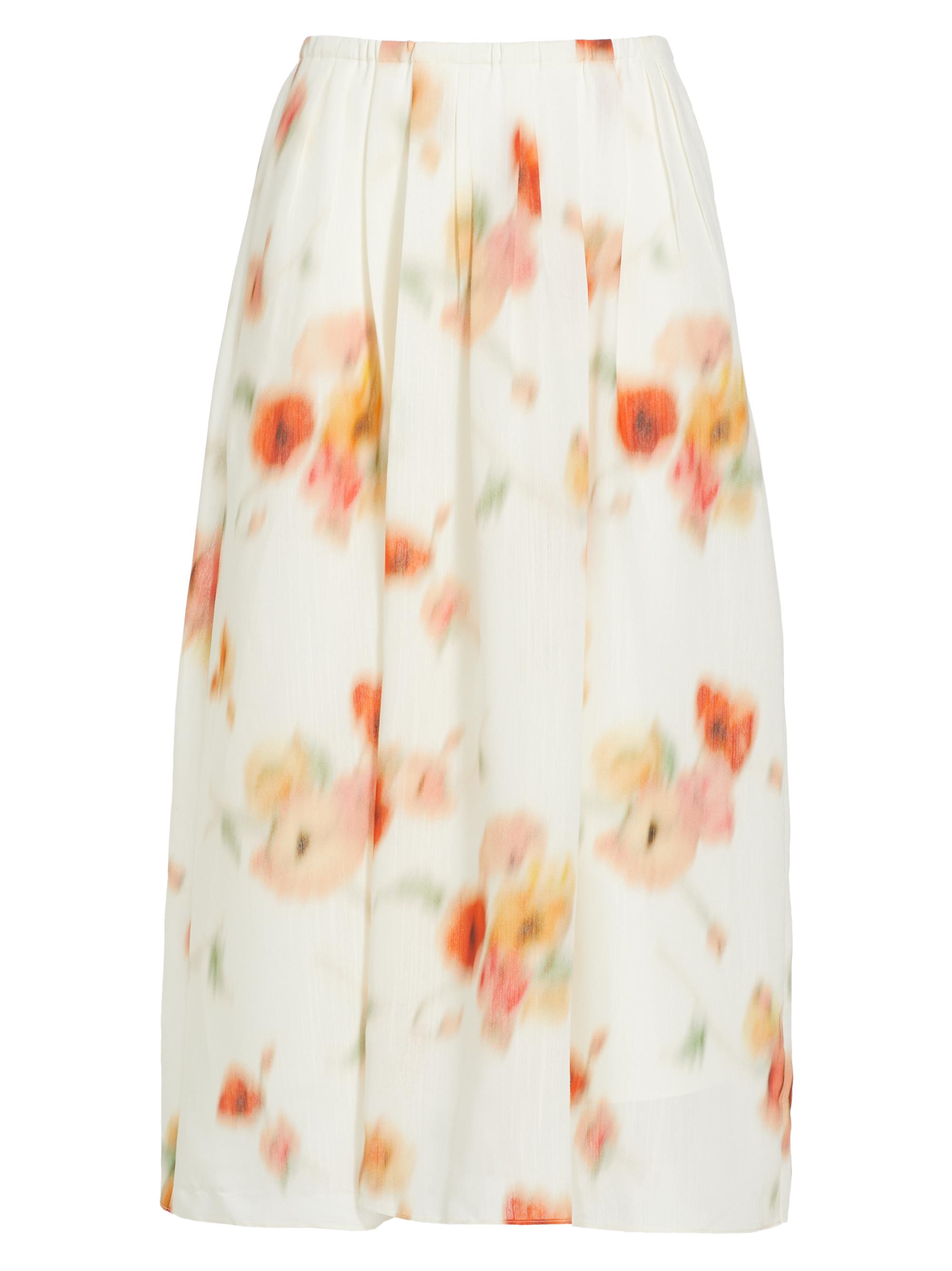 Vince Women's Blurred Poppy Easy Midi-Skirt - Cream Dusk