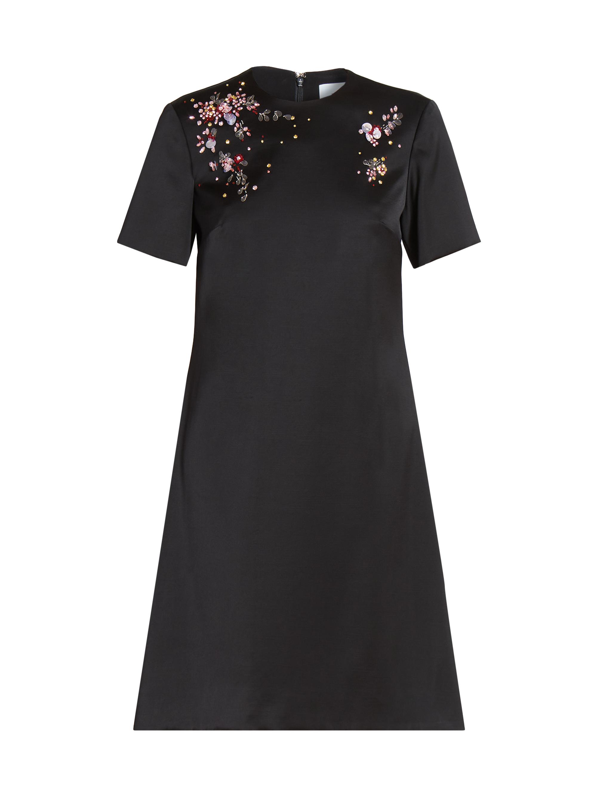 Erdem Women's Floral Embroidered Minidress - Black