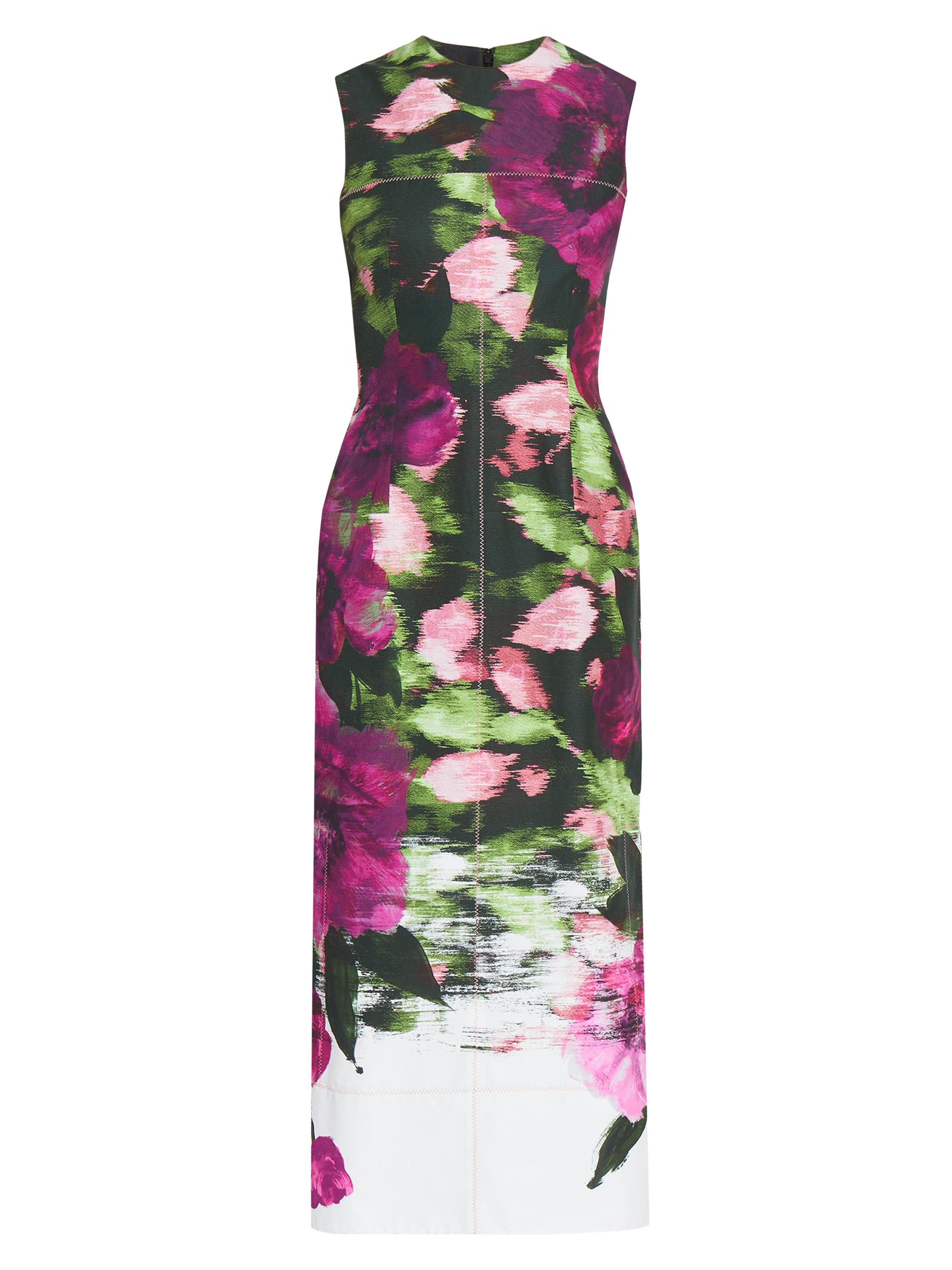 Erdem Women's Floral Cotton Sleeveless Midi Pencil Dress - Wisteria