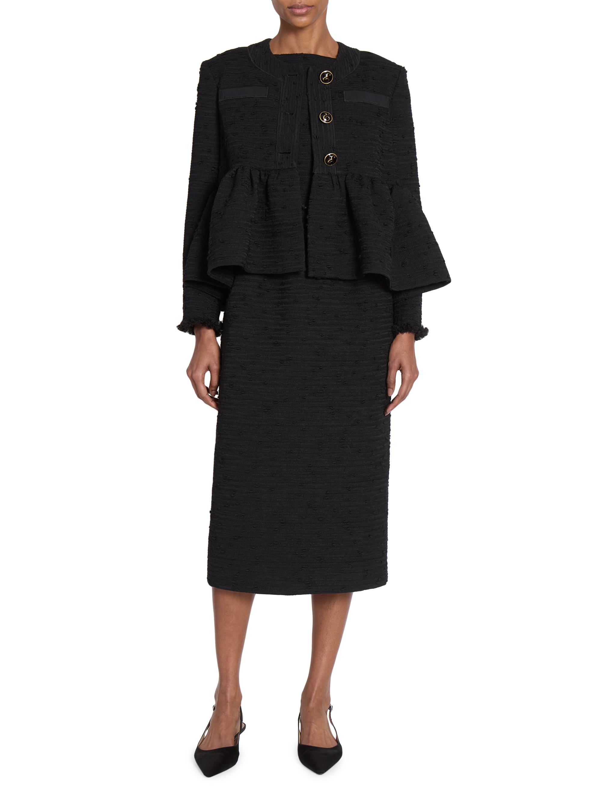 Erdem Tweed Crop Peplum Jacket | Saks Fifth Avenue