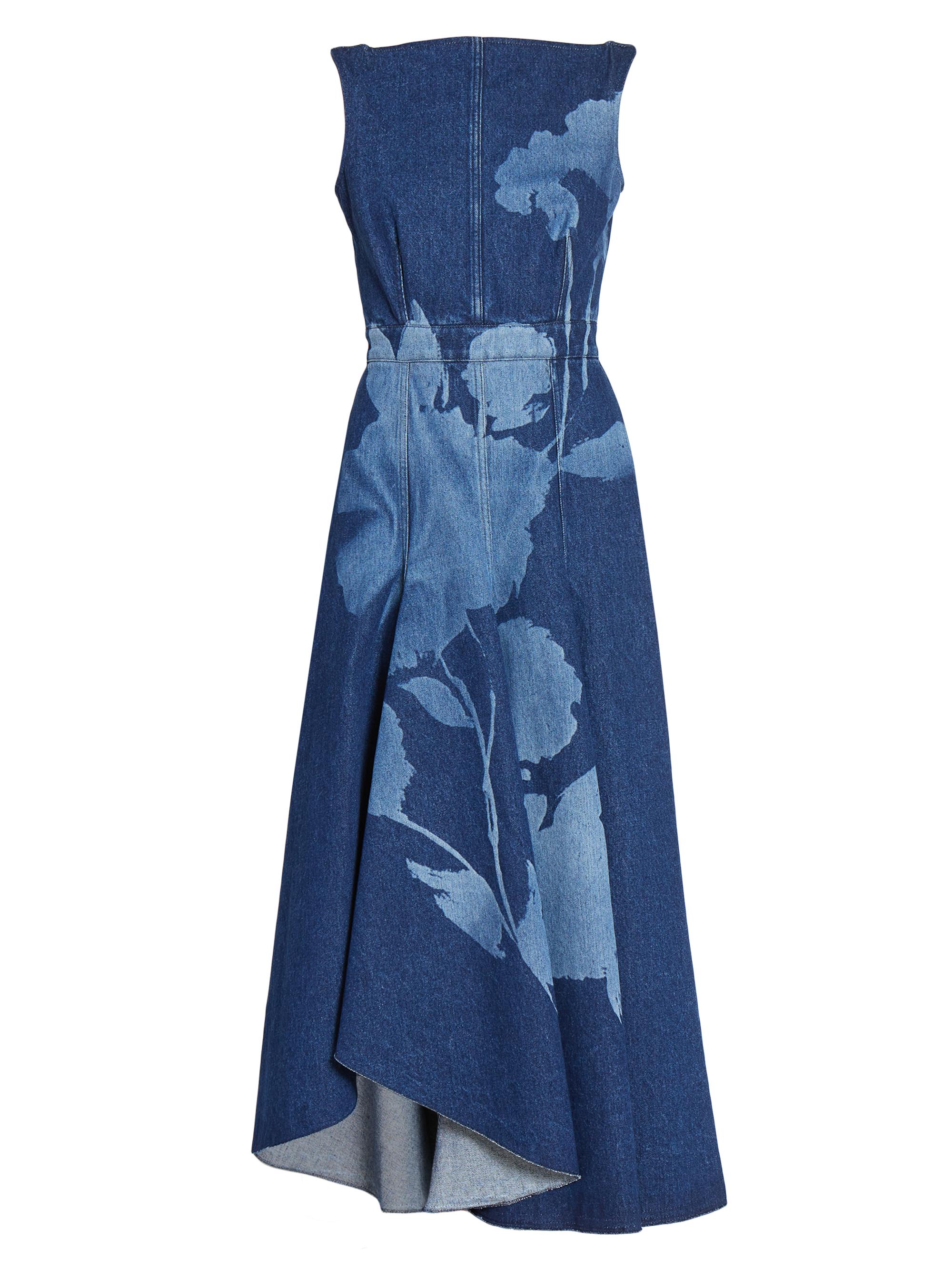 Erdem Women's Floral Denim Fit-&-Flare Midi-Dress - Indigo