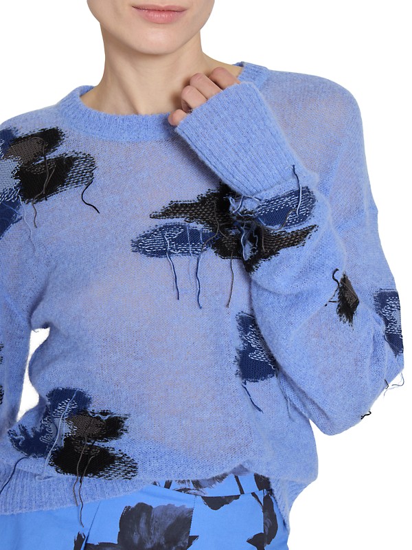 Shop Erdem Intarsia Threaded Cotton-Blend Sweater | Saks Shop Erdem Intarsia Threaded Cotton-Blend Sweater | Saks