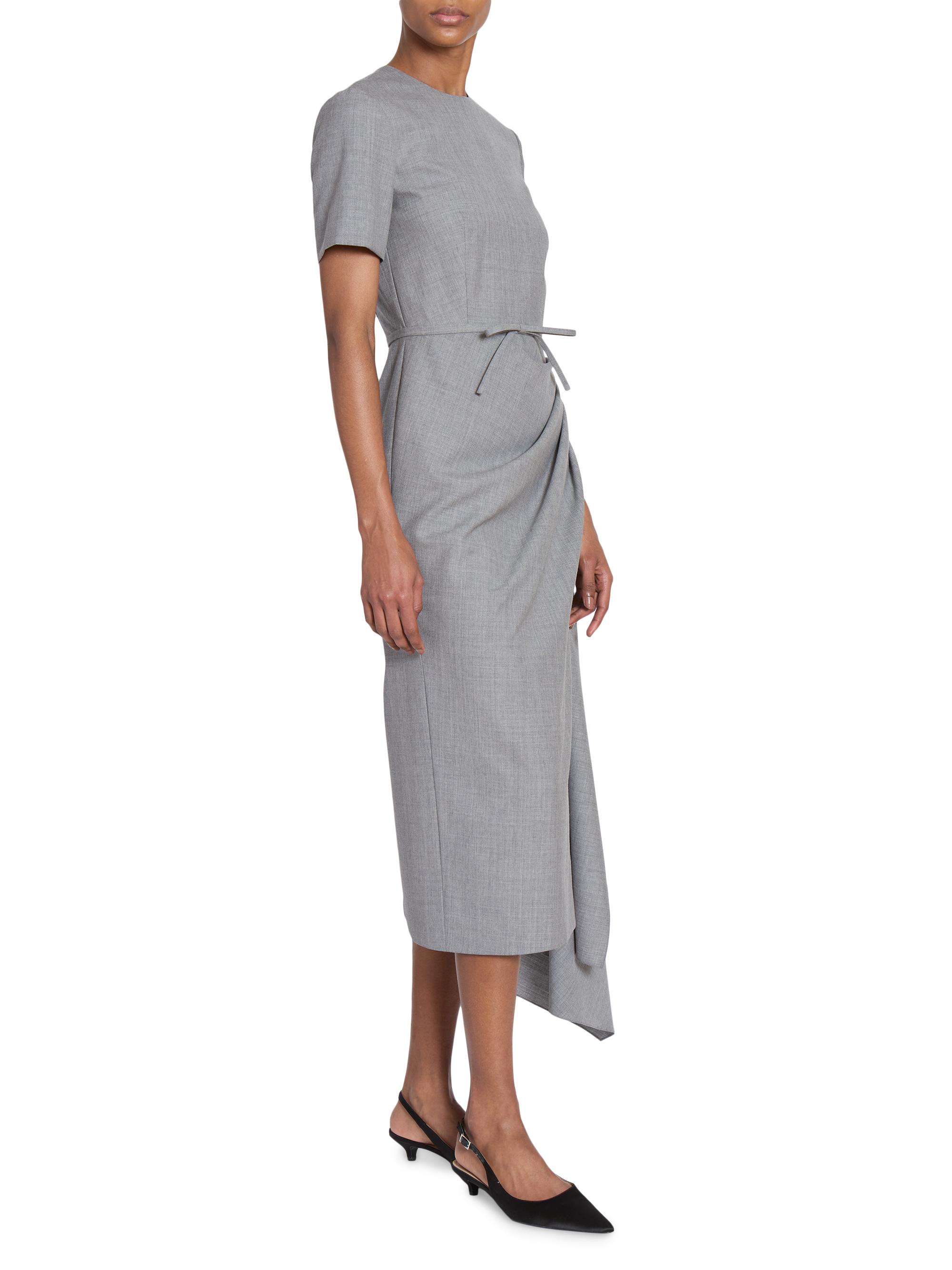 Erdem Wool Draped Short-Sleeve Midi-Dress | Saks Fifth Avenue