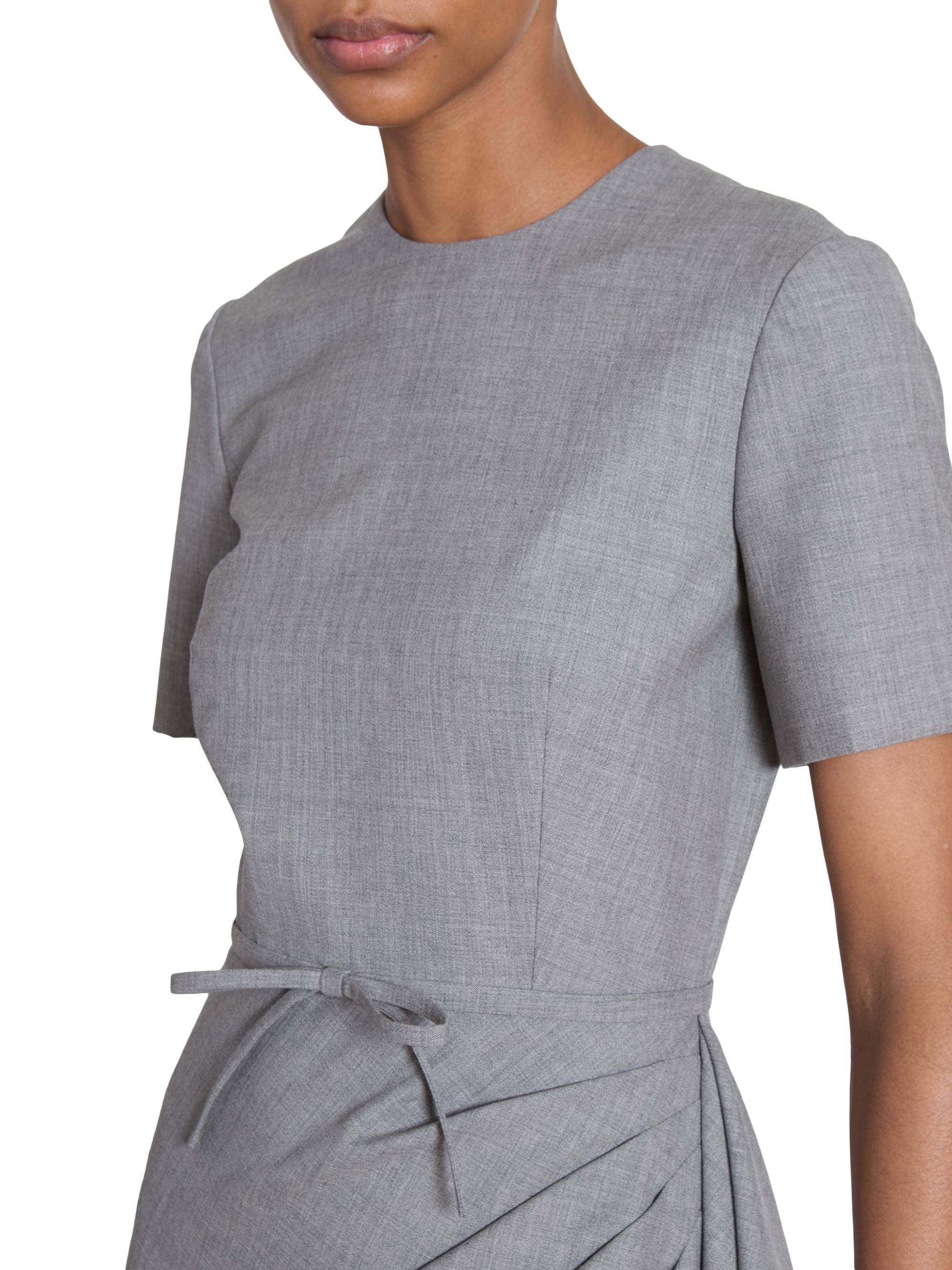 Erdem Wool Draped Short-Sleeve Midi-Dress | Saks Fifth Avenue