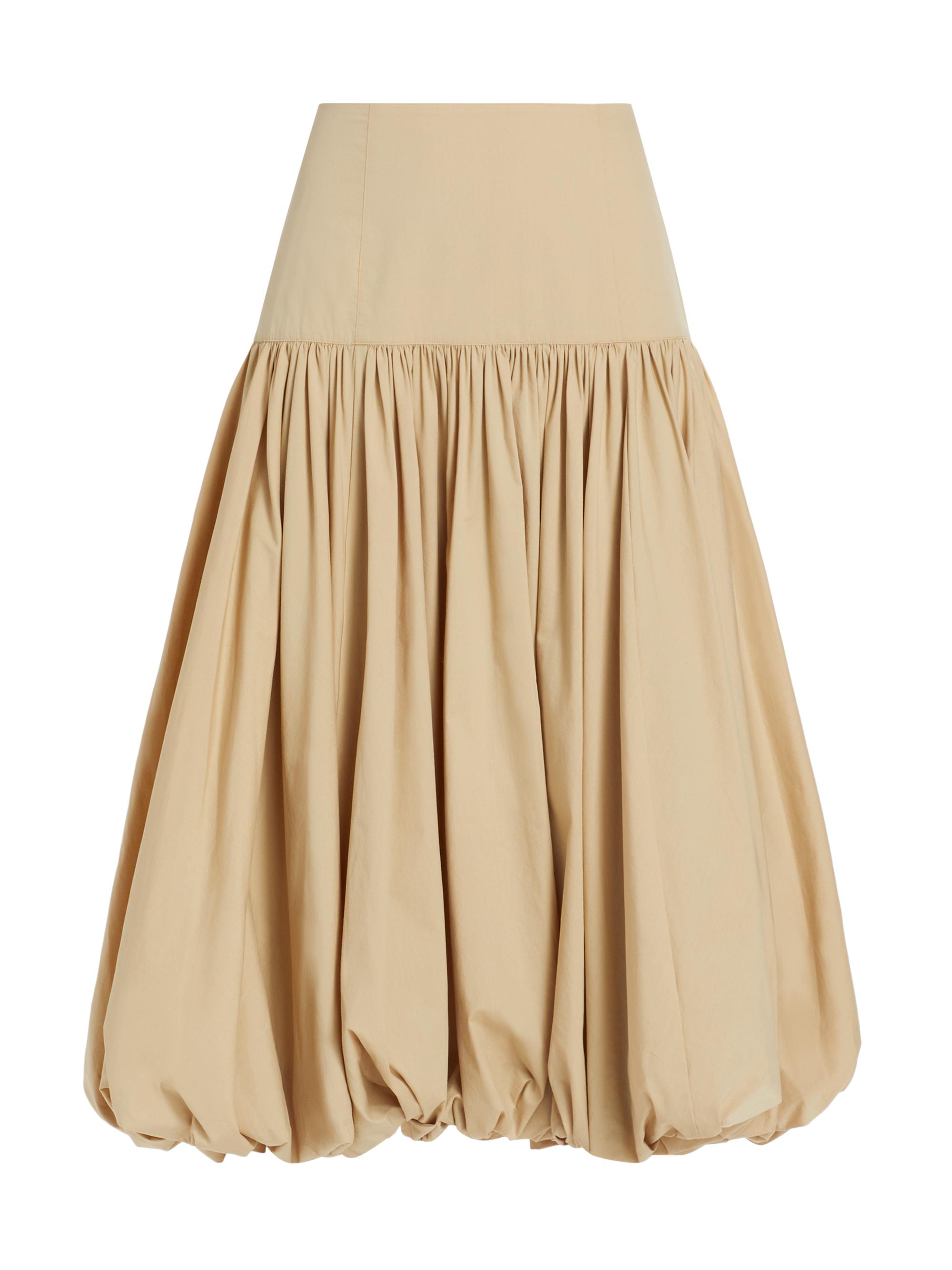 CINQ A SEPT Women's Ellah Cotton Poplin Bubble Skirt - Khaki