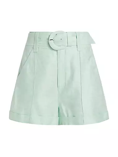 Aldi Linen-Cotton Tie-Waist Shorts