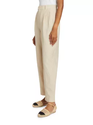 Linen and cotton straight pants