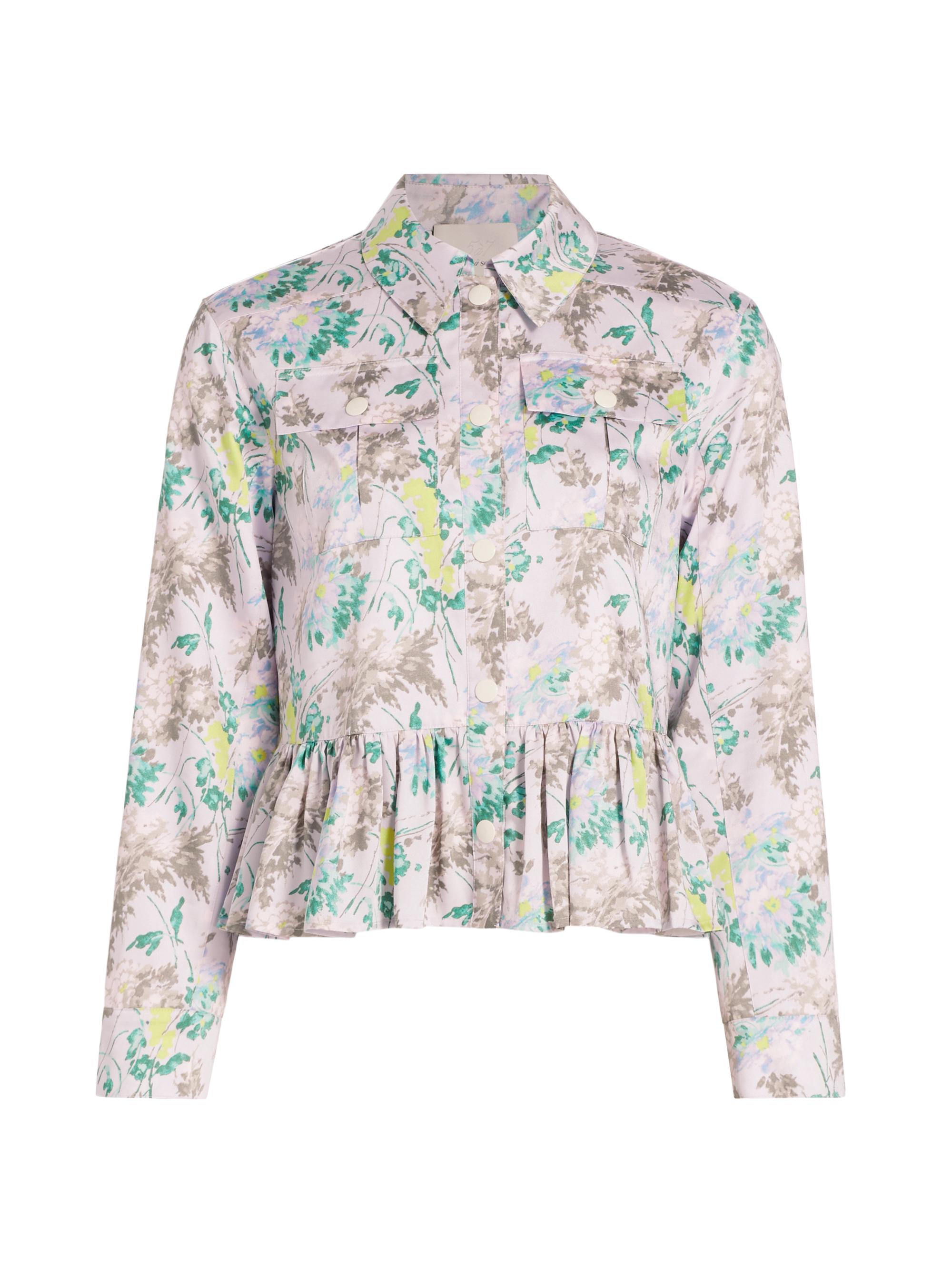CINQ A SEPT Women's Avianna Floral Peplum-Hem Jacket - Pastel Multi