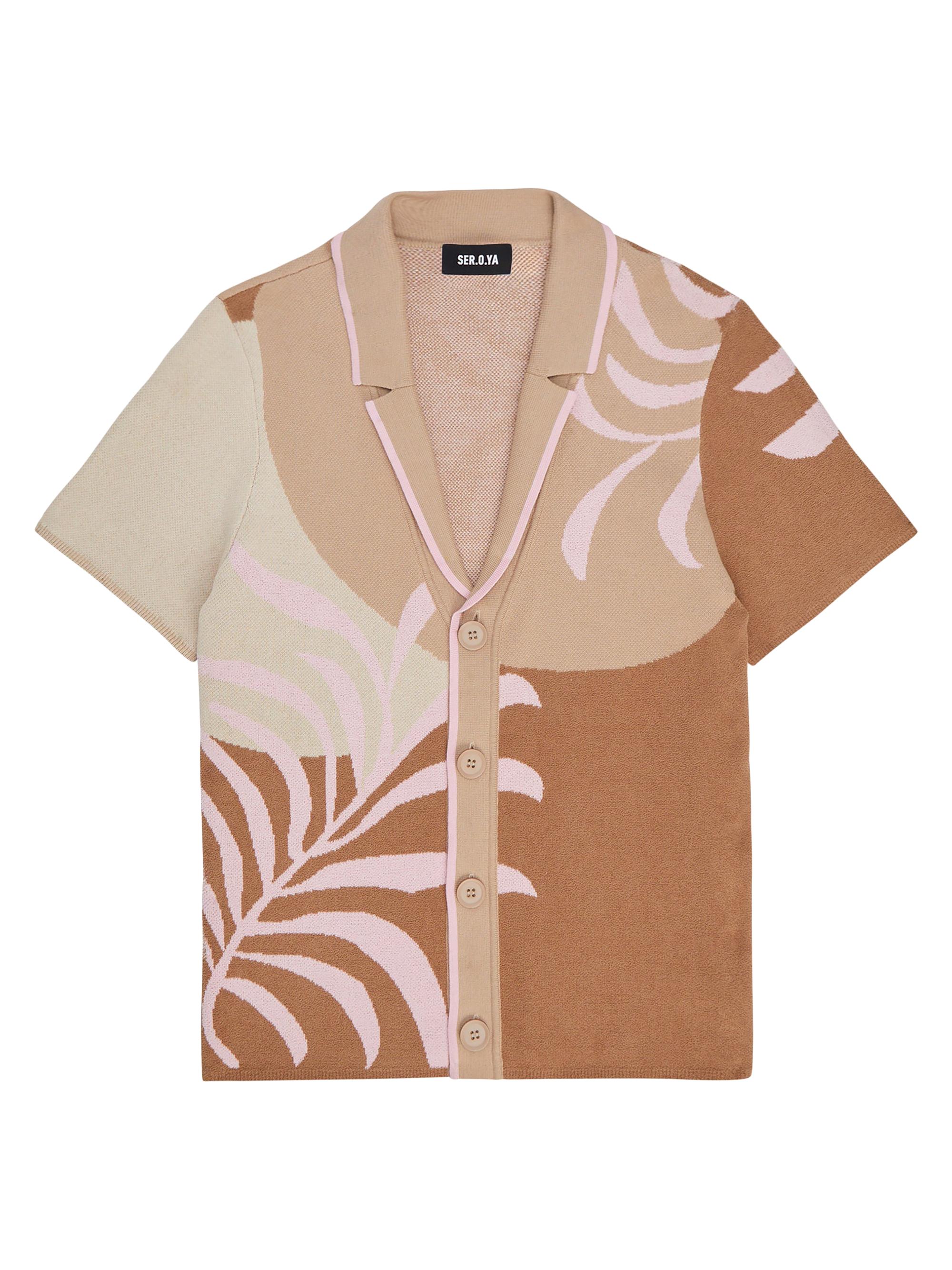 Ser.o.ya Men's Lei Shirt - Jacquard Brown Pink