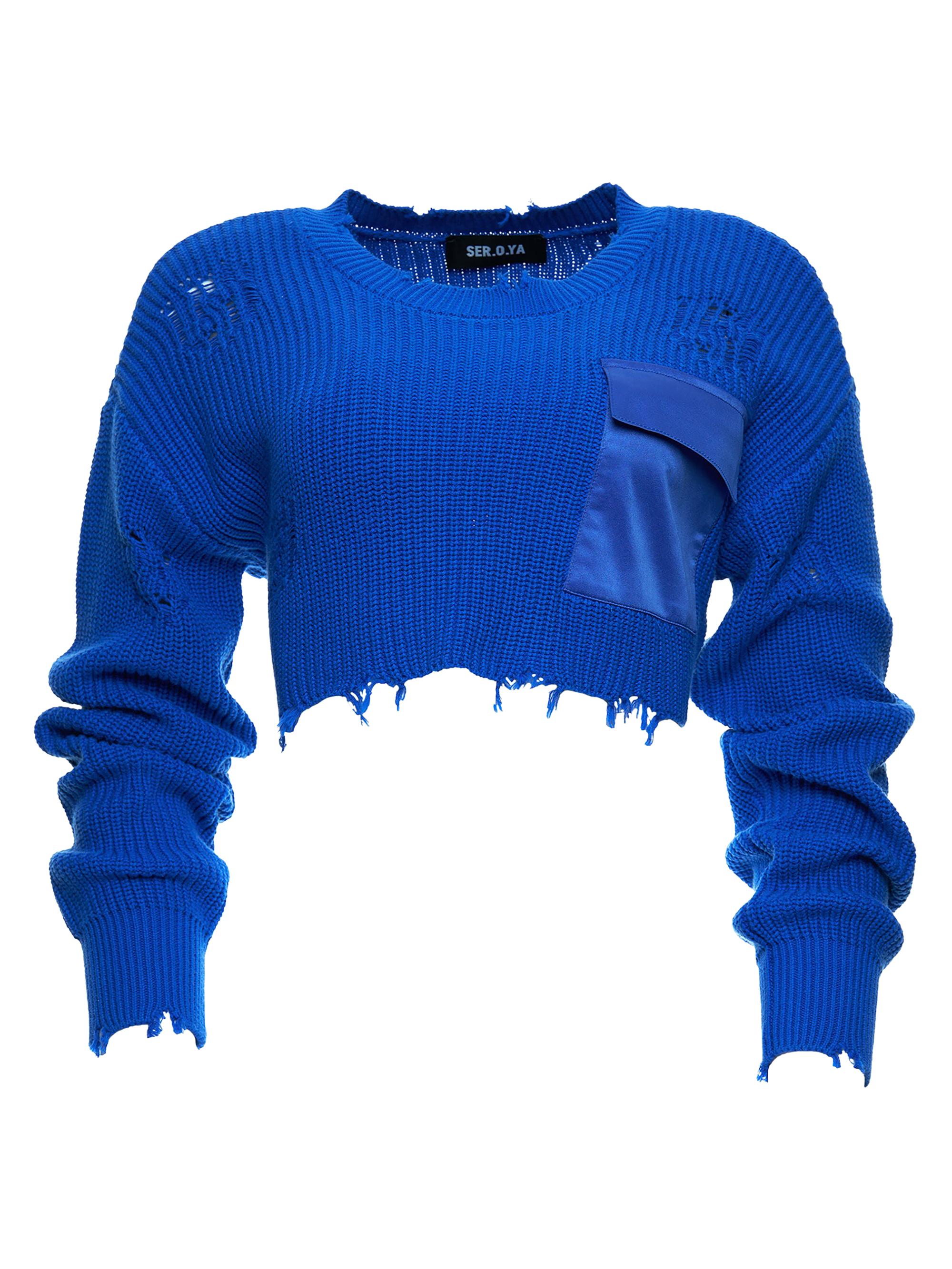 Ser.o.ya Women's Cropped Devin Sweater - Royal Blue