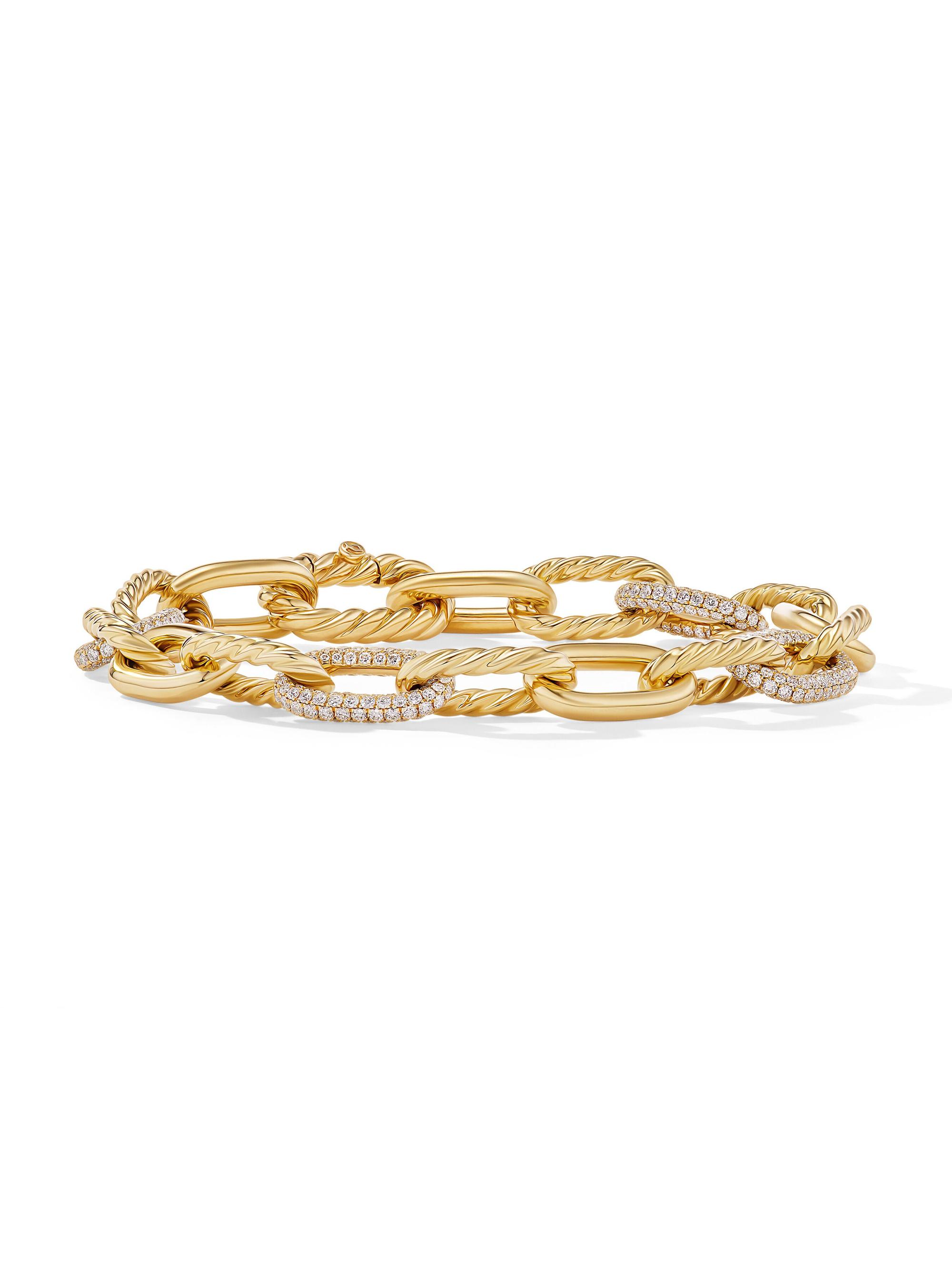 David Yurman Women's DY Madison Chain Bracelet in 18K Yellow Gold - Diamond