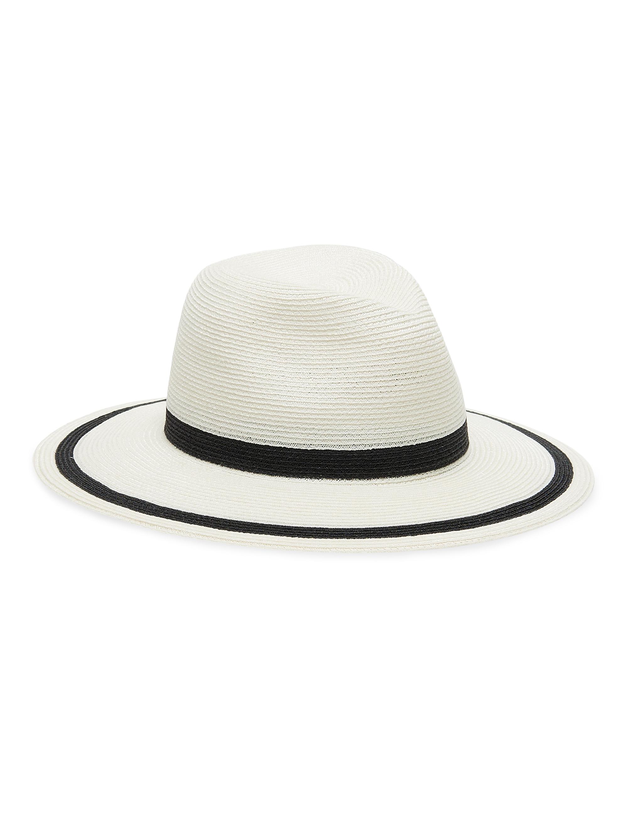 Eugenia Kim Women's Courtney Packable Striped Fedora -  Black