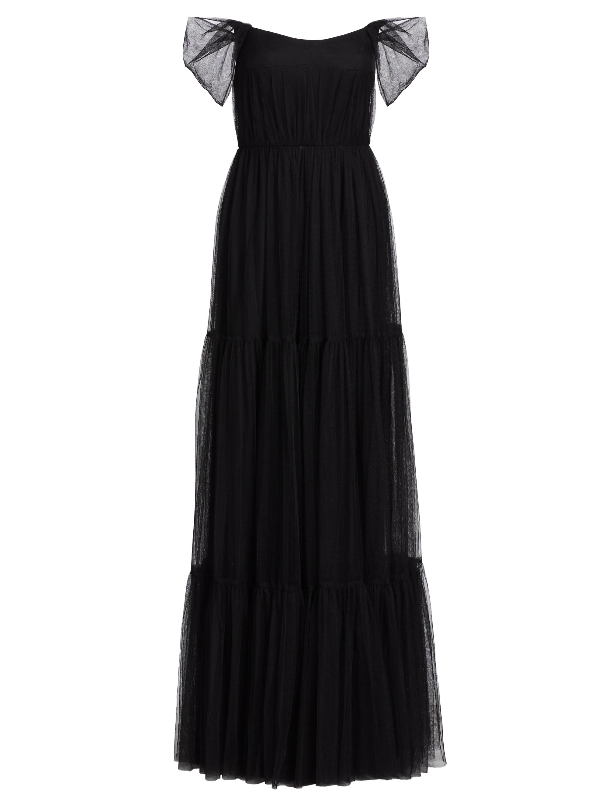 Vera Wang Bride Women's Ginny Tulle Off-the-Shoulder A-Line Gown - Black