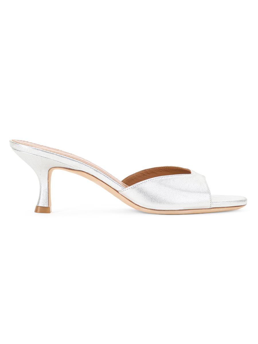 関税,送料無料 STAUD Brigitte 55ミュールサンダル Staud Brigitte 55MM Metallic Leather Mule Sandals | Saks